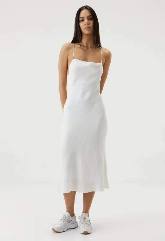 PAISLEY BIAS SLIP DRESS | WHITE made by Third Form