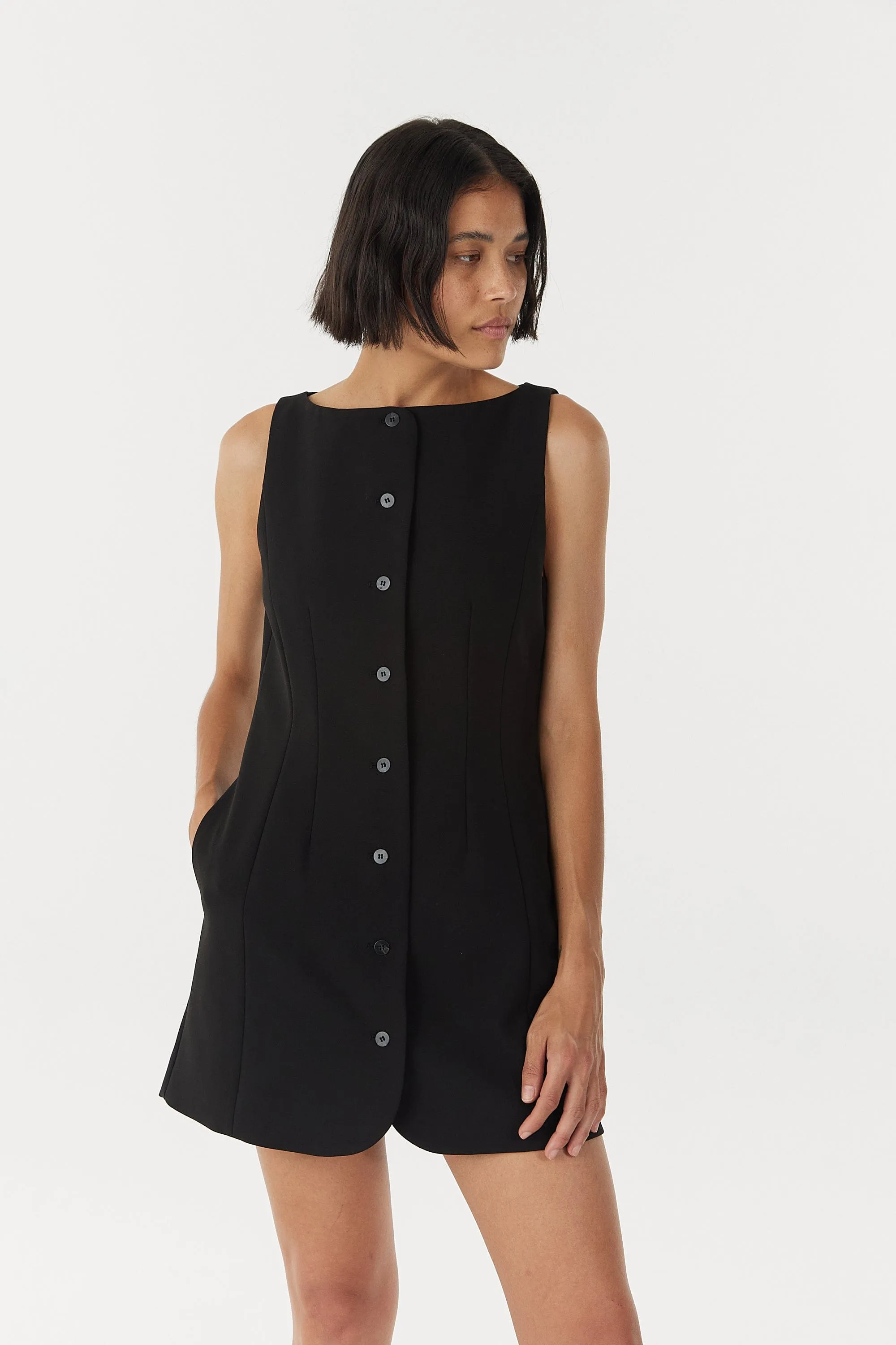 SKYLINE TAILORED MINI DRESS | BLACK sold by Third Form product image thumbnail 3