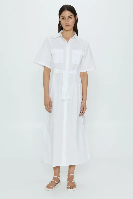 ROAM MAXI SHIRT DRESS | WHITE made by Third Form
