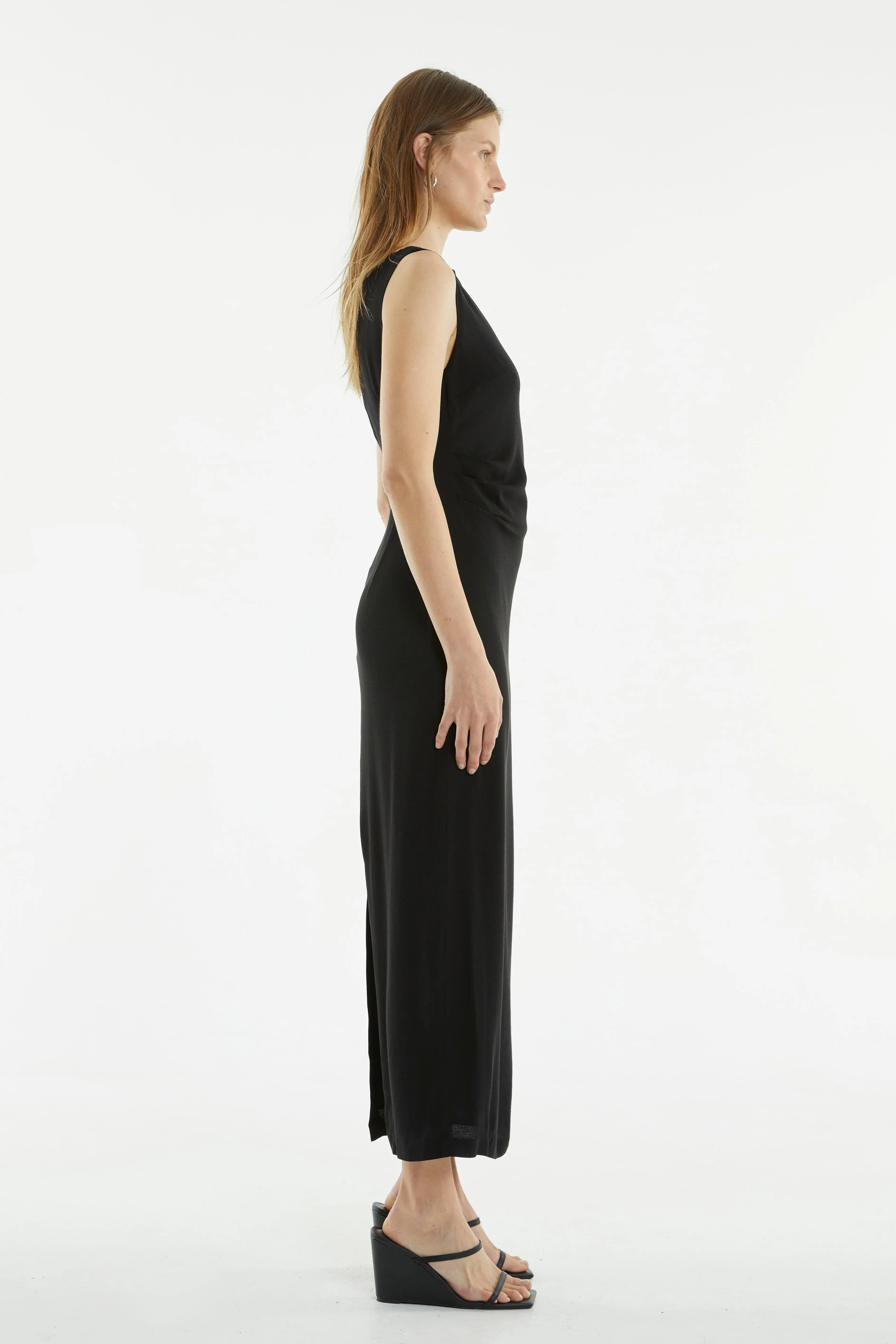 RETROSPECT TUCK MAXI DRESS | BLACK sold by Third Form product image thumbnail 2