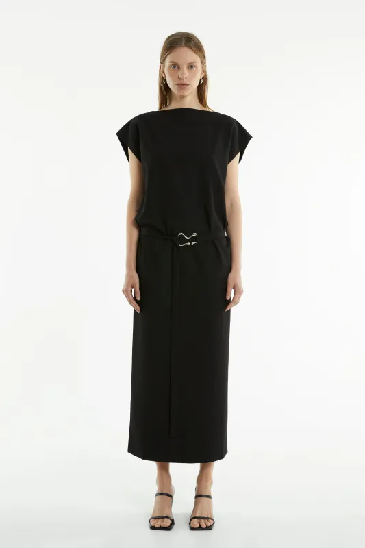 PARADIGM BELTED MAXI DRESS | BLACK made by Third Form