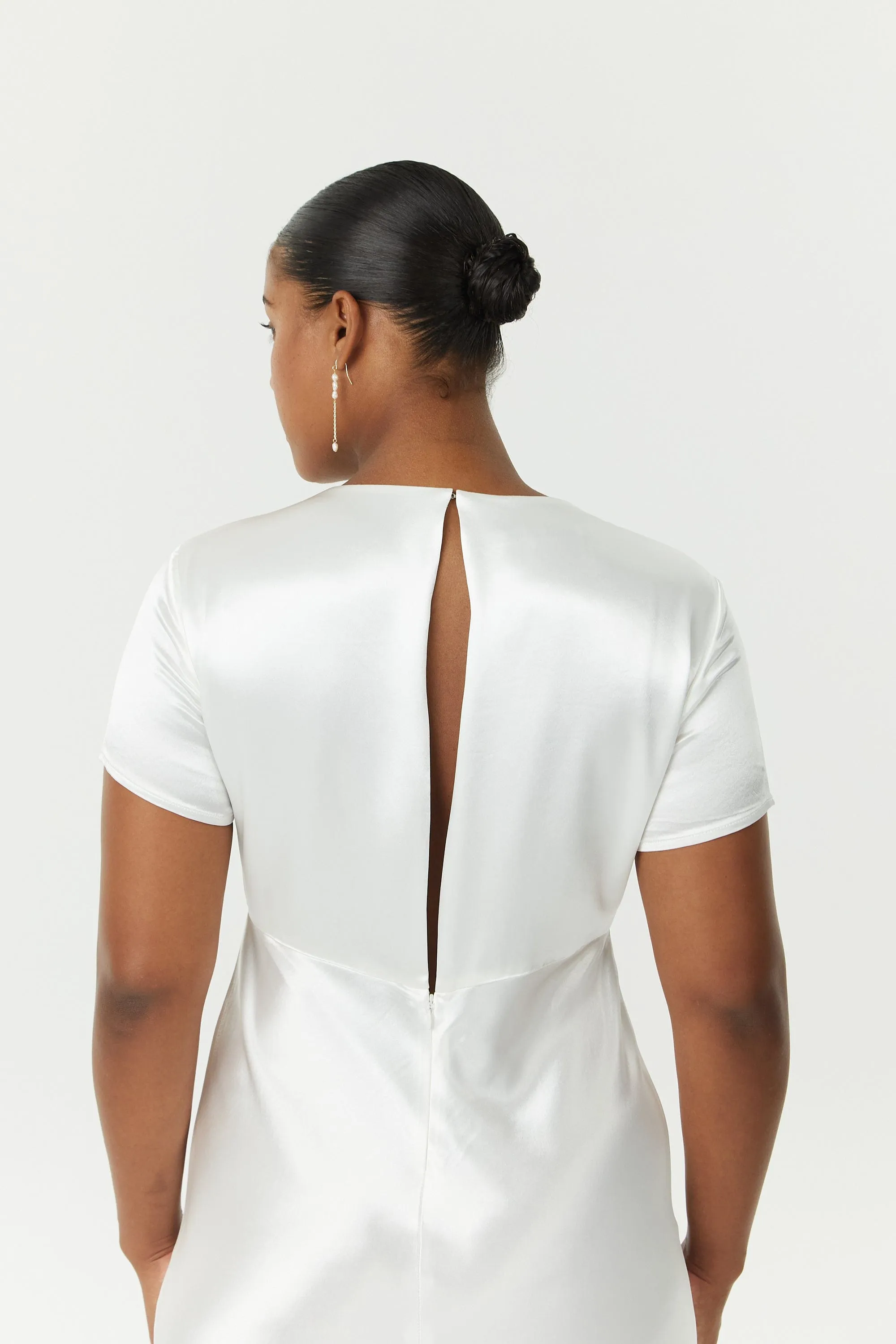 SATIN BIAS MAXI TEE DRESS | POWDER WHITE sold by Third Form product image thumbnail 2