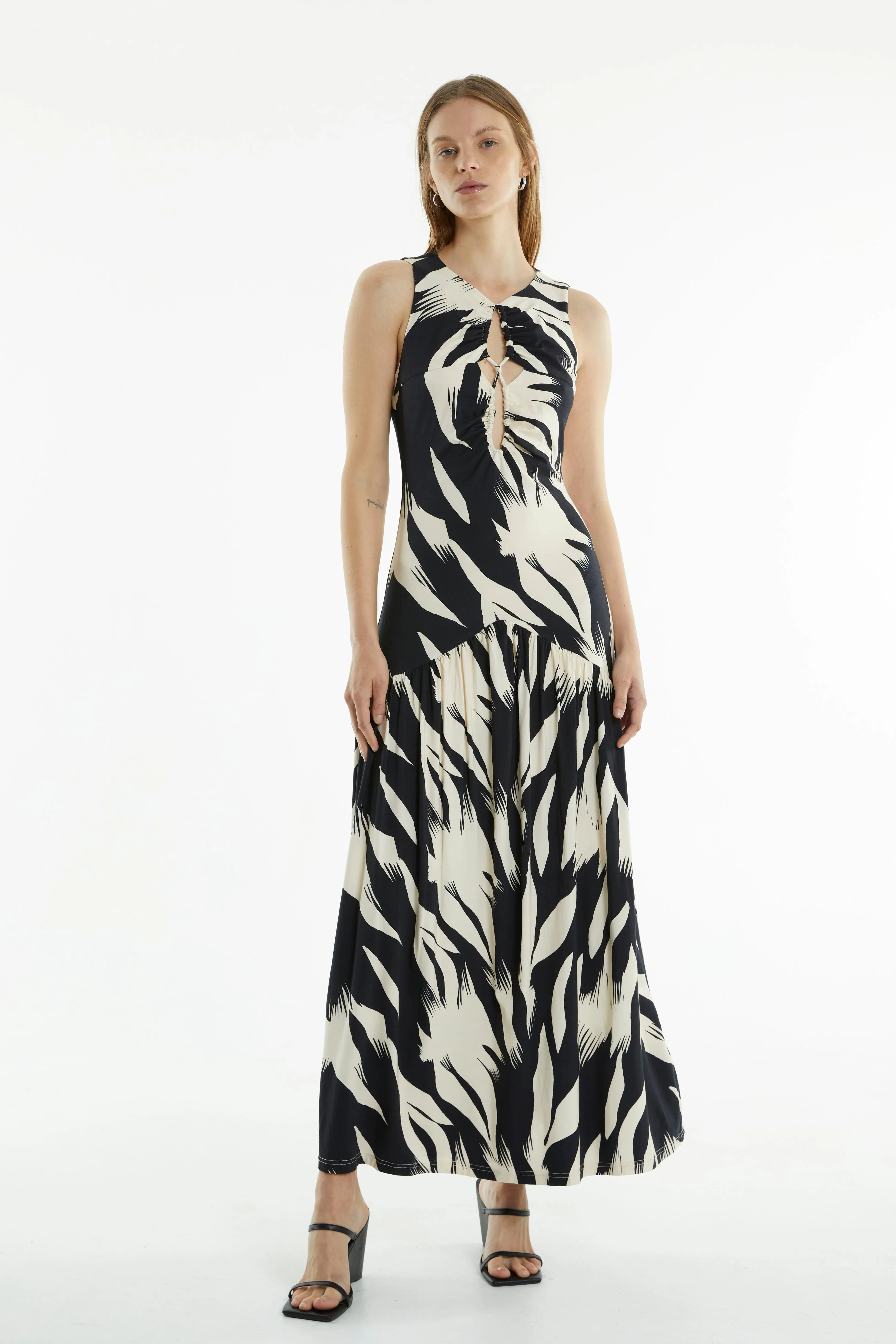 DRIFTER MAXI TANK DRESS | FEATHER PRINT sold by Third Form product image thumbnail 5