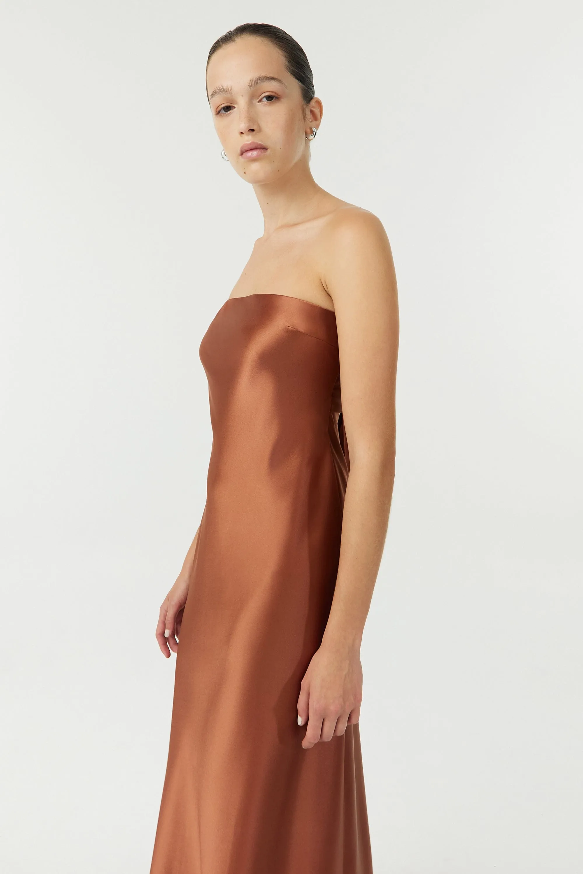 SATIN TIE BACK STRAPLESS MAXI | SPICE sold by Third Form product image thumbnail 2