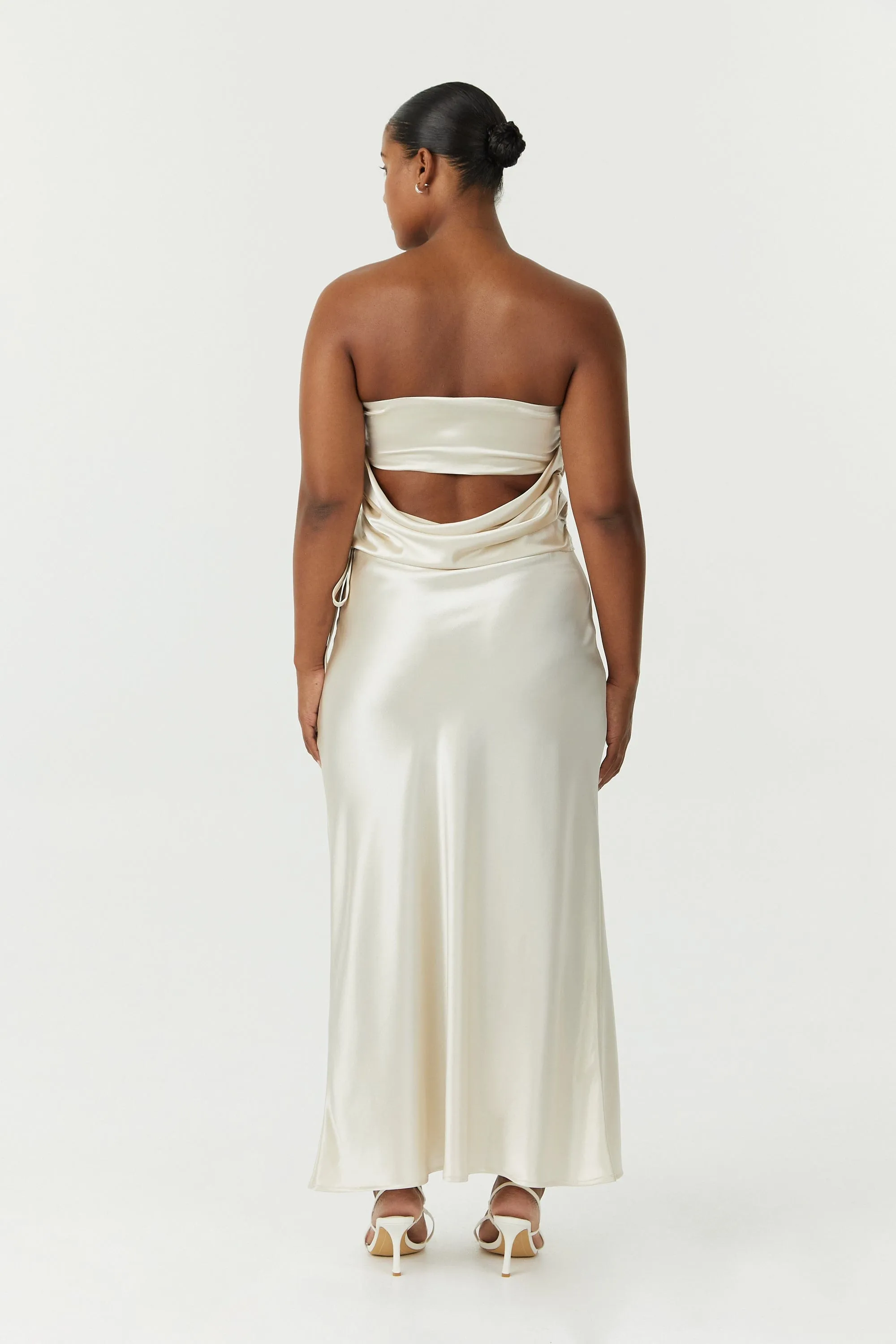 SATIN DRAPE BUSTIER | BUTTERCREAM sold by Third Form product image thumbnail 3