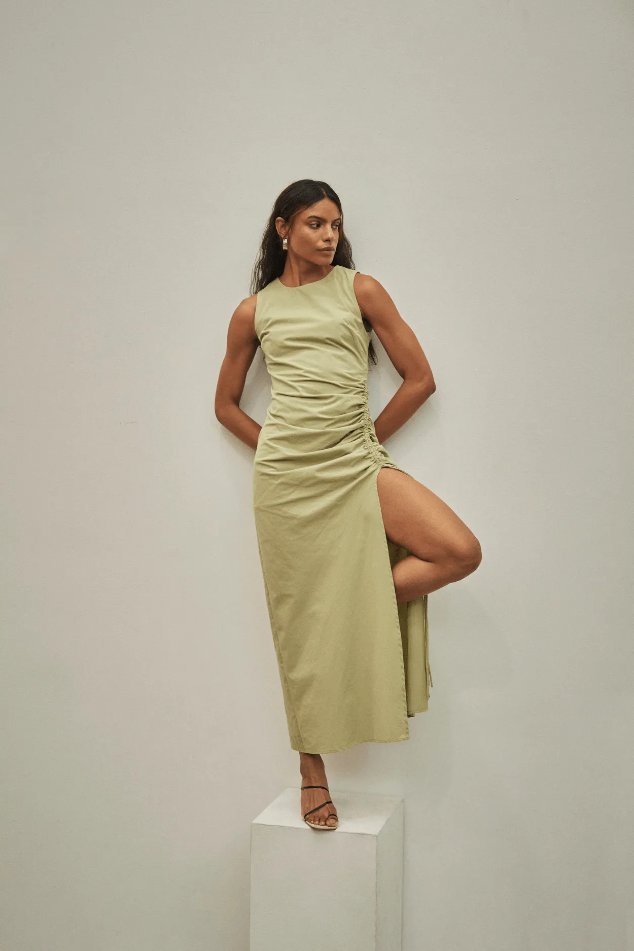 DRAWN DEEP TANK MAXI DRESS | SAGE sold by Third Form product image thumbnail 2