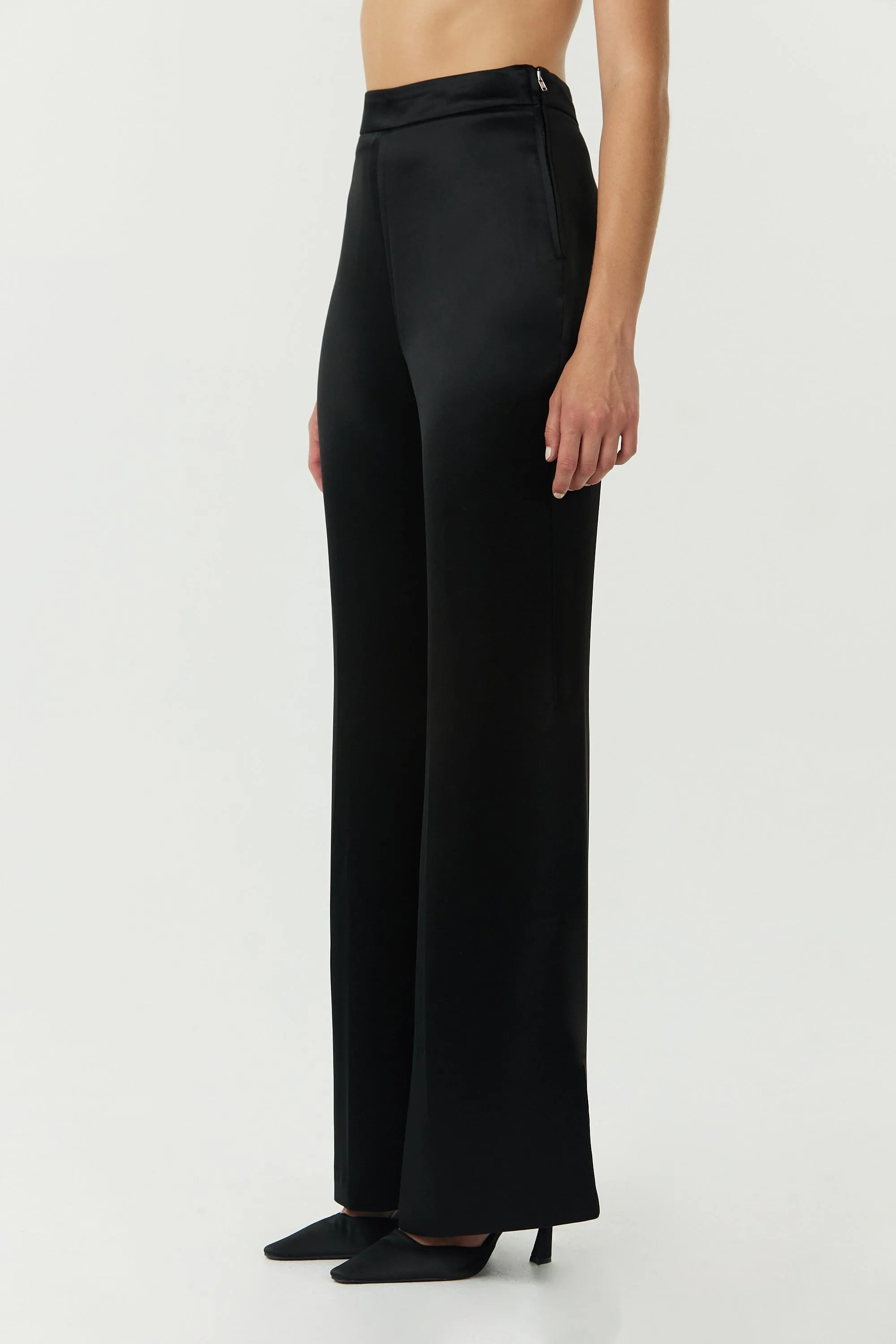 SATIN FLARE TROUSER | BLACK sold by Third Form product image thumbnail 5
