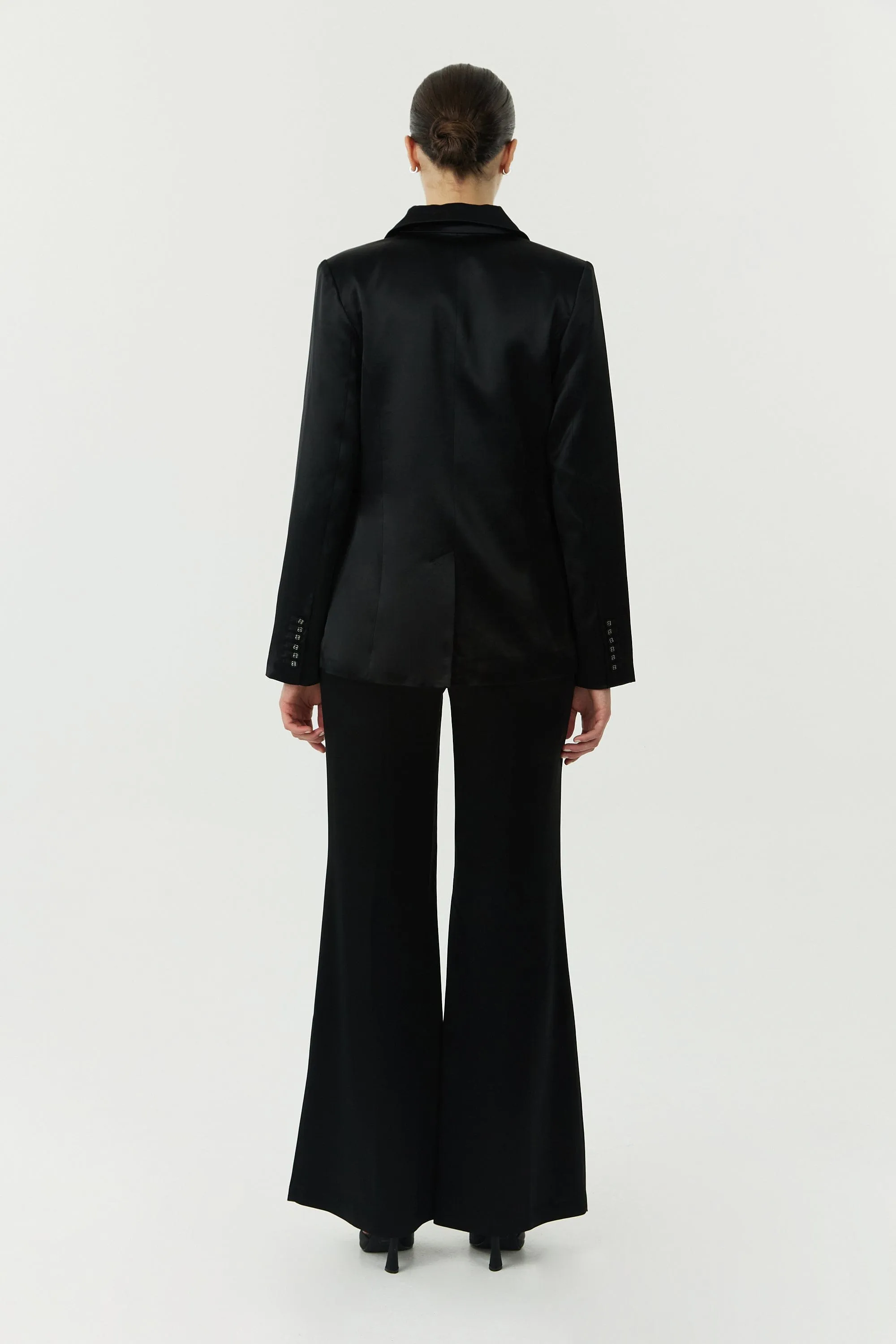 SATIN FLARE TROUSER | BLACK sold by Third Form product image thumbnail 4