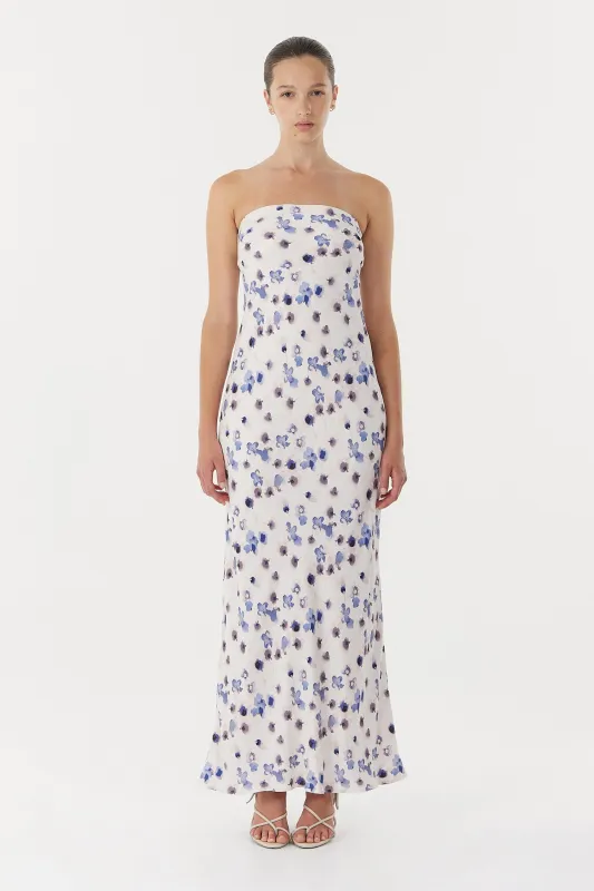 BLUE BELL BIAS STRAPLESS DRESS | FLORAL made by Third Form