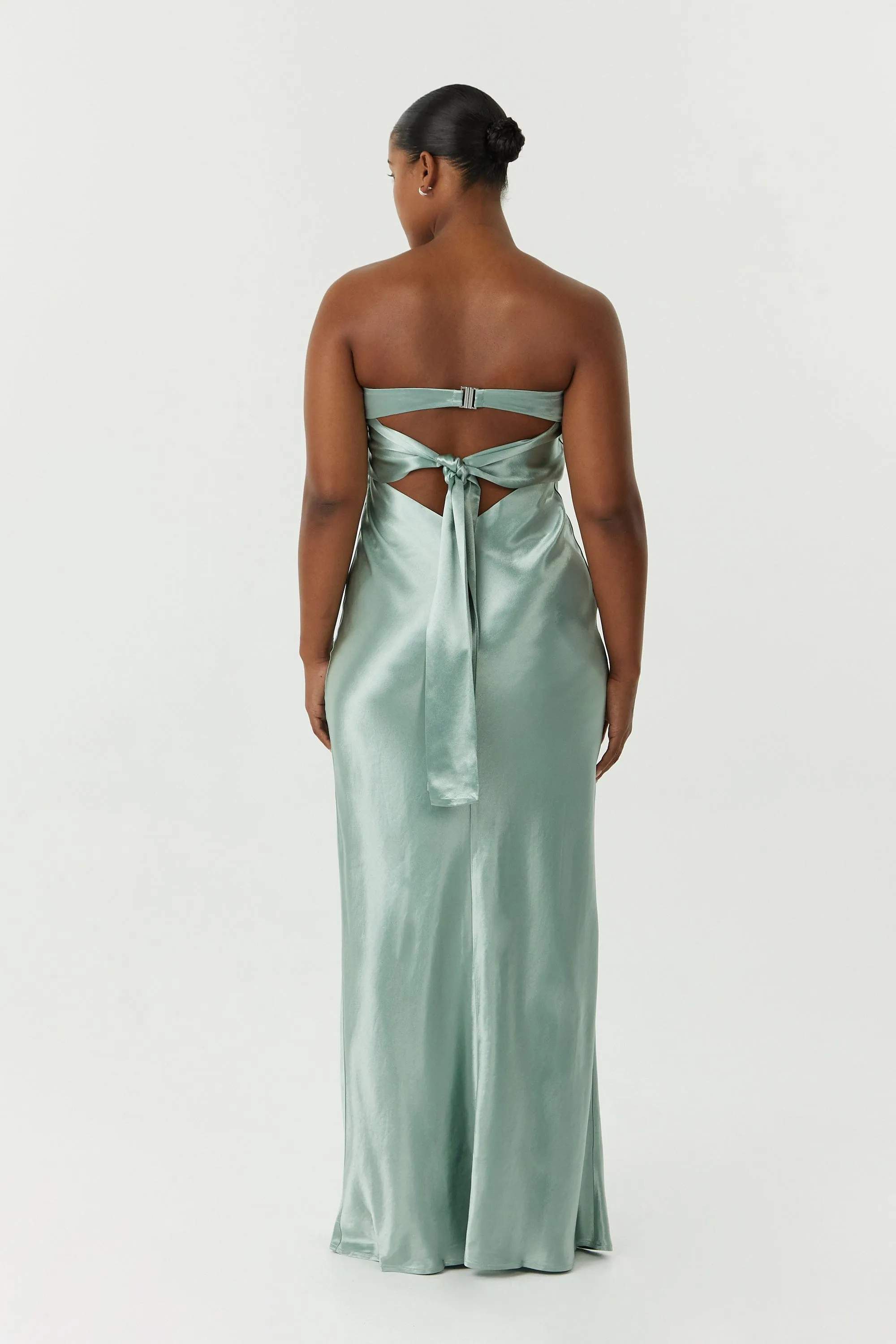 SATIN TIE BACK STRAPLESS MAXI | WAVE sold by Third Form product image thumbnail 5