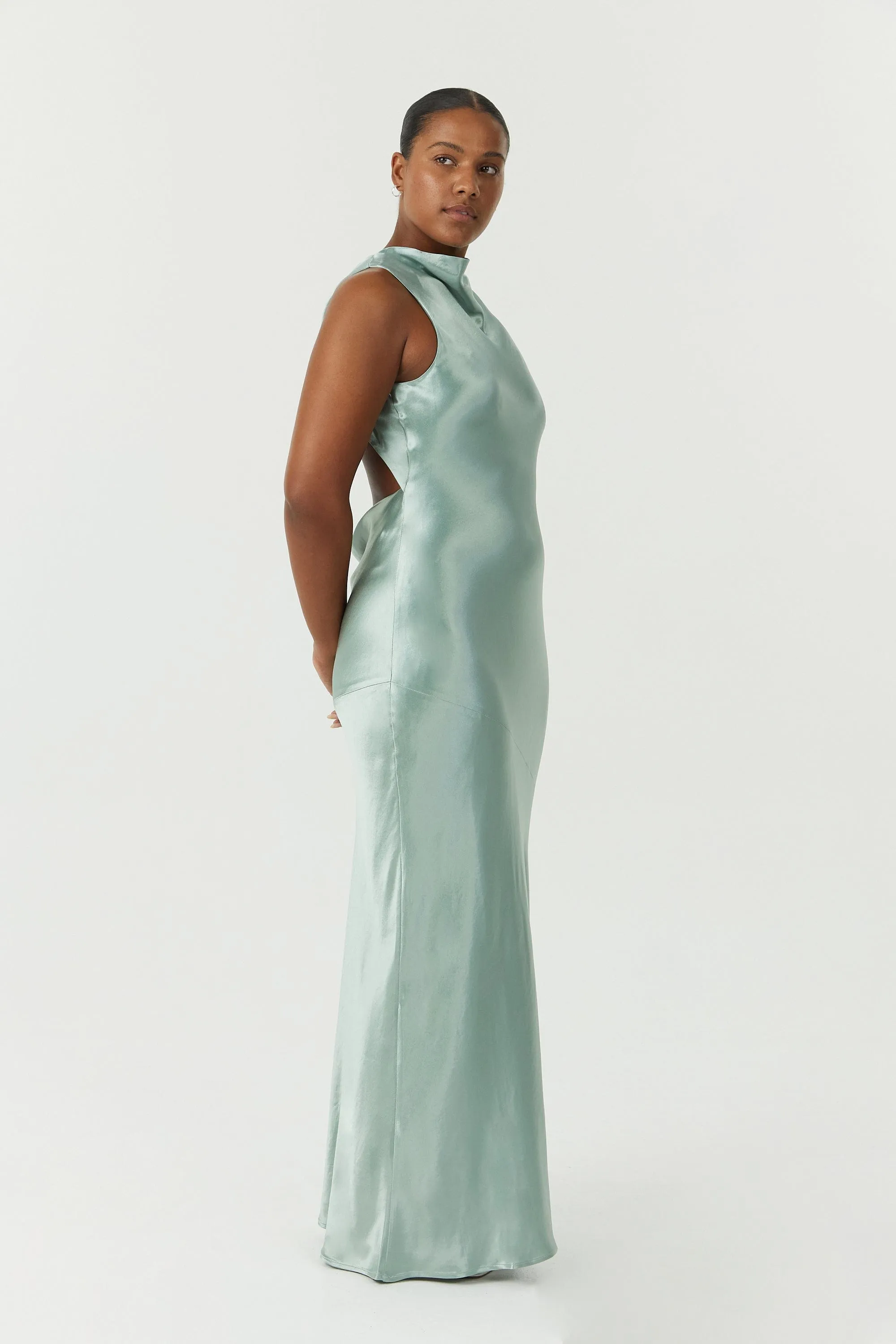 SATIN BIAS COWL BACK MAXI | WAVE sold by Third Form product image thumbnail 3