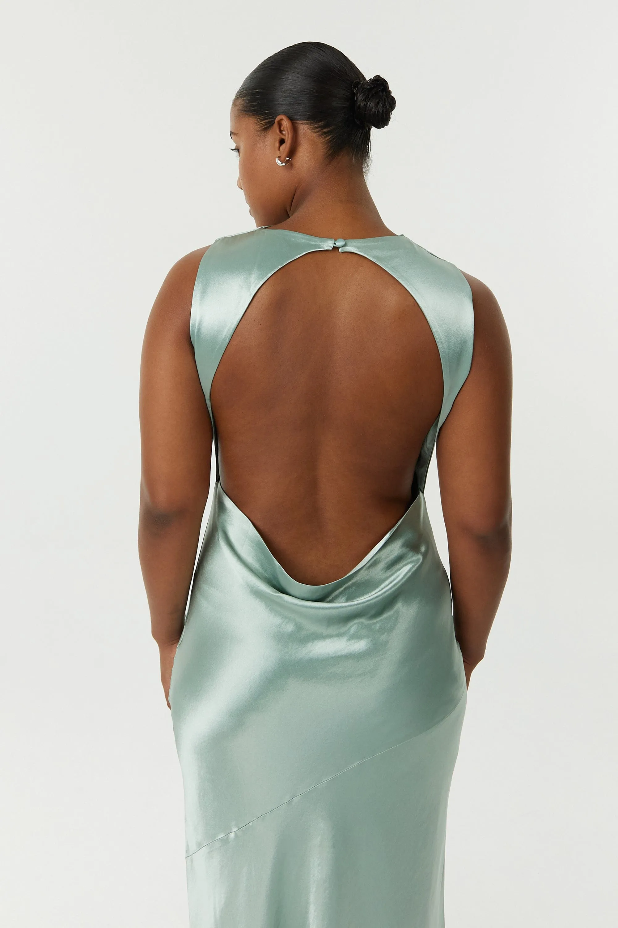 SATIN BIAS COWL BACK MAXI | WAVE sold by Third Form product image thumbnail 4