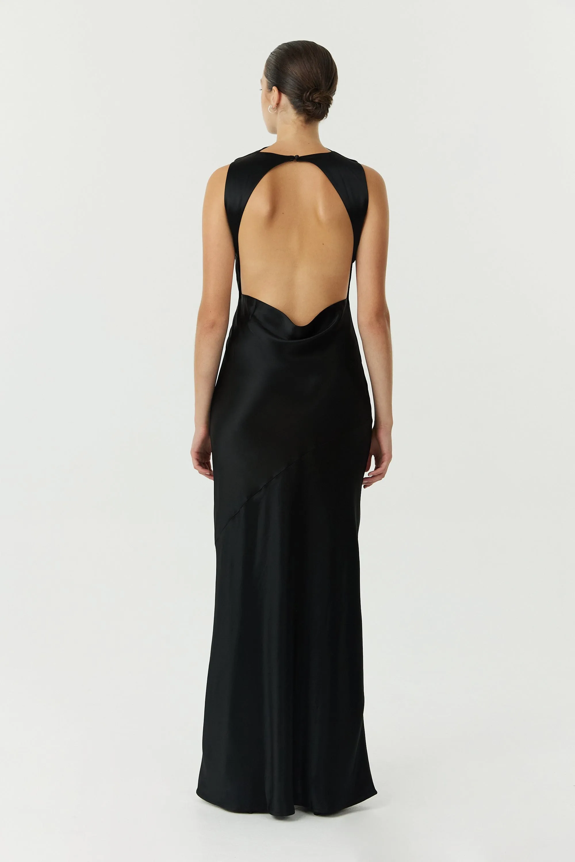 SATIN BIAS COWL BACK MAXI | BLACK sold by Third Form product image thumbnail 2