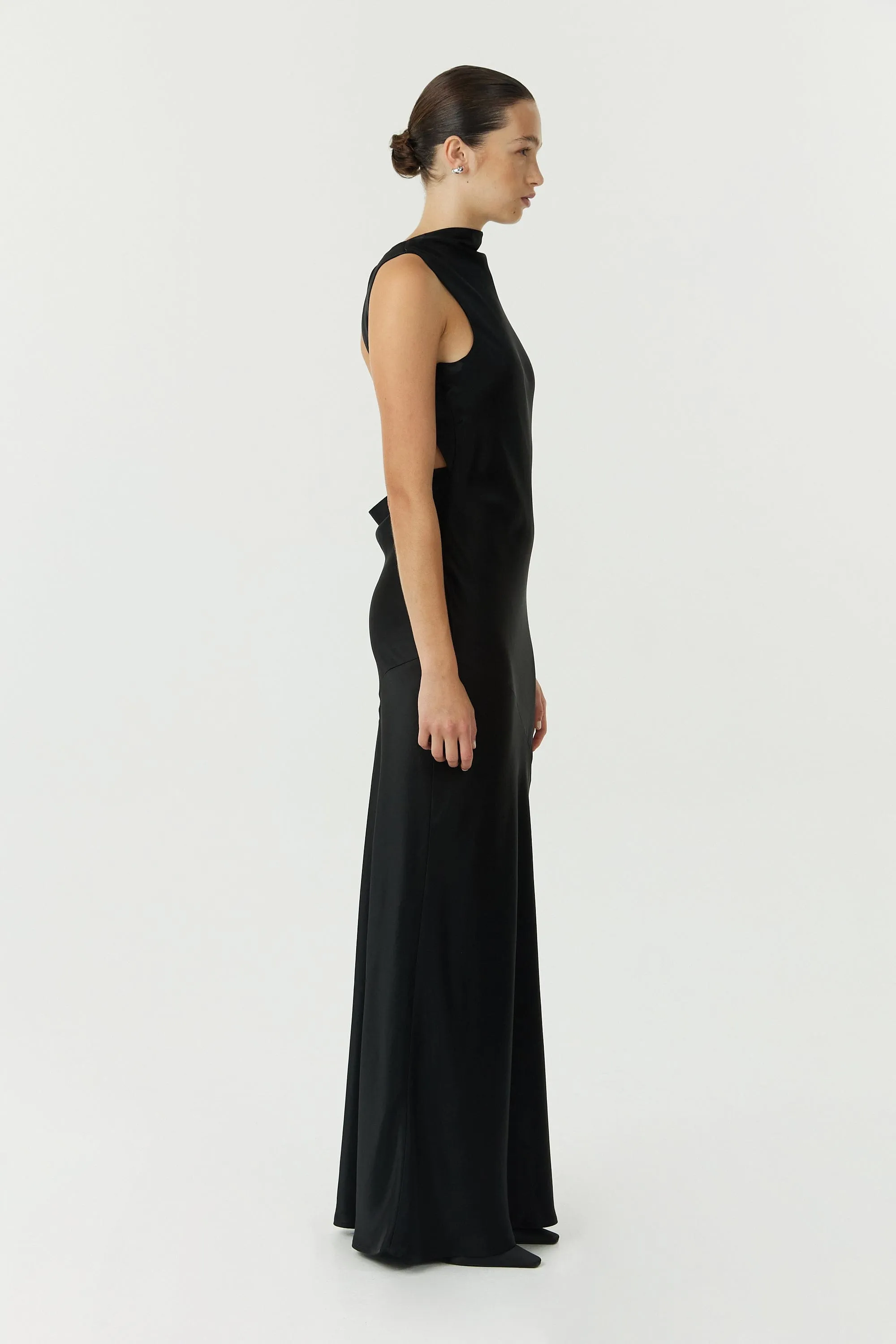 SATIN BIAS COWL BACK MAXI | BLACK sold by Third Form product image thumbnail 5