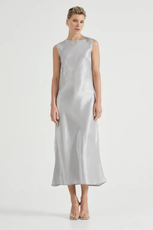 CRUSH BIAS TANK MAXI | SILVER made by Third Form