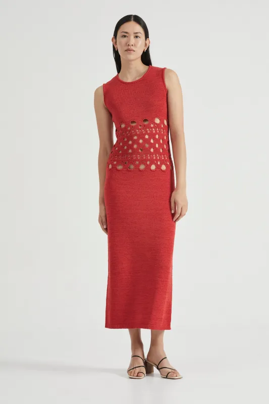 BREAK AWAY KNIT MAXI TANK DRESS | SCARLET made by Third Form