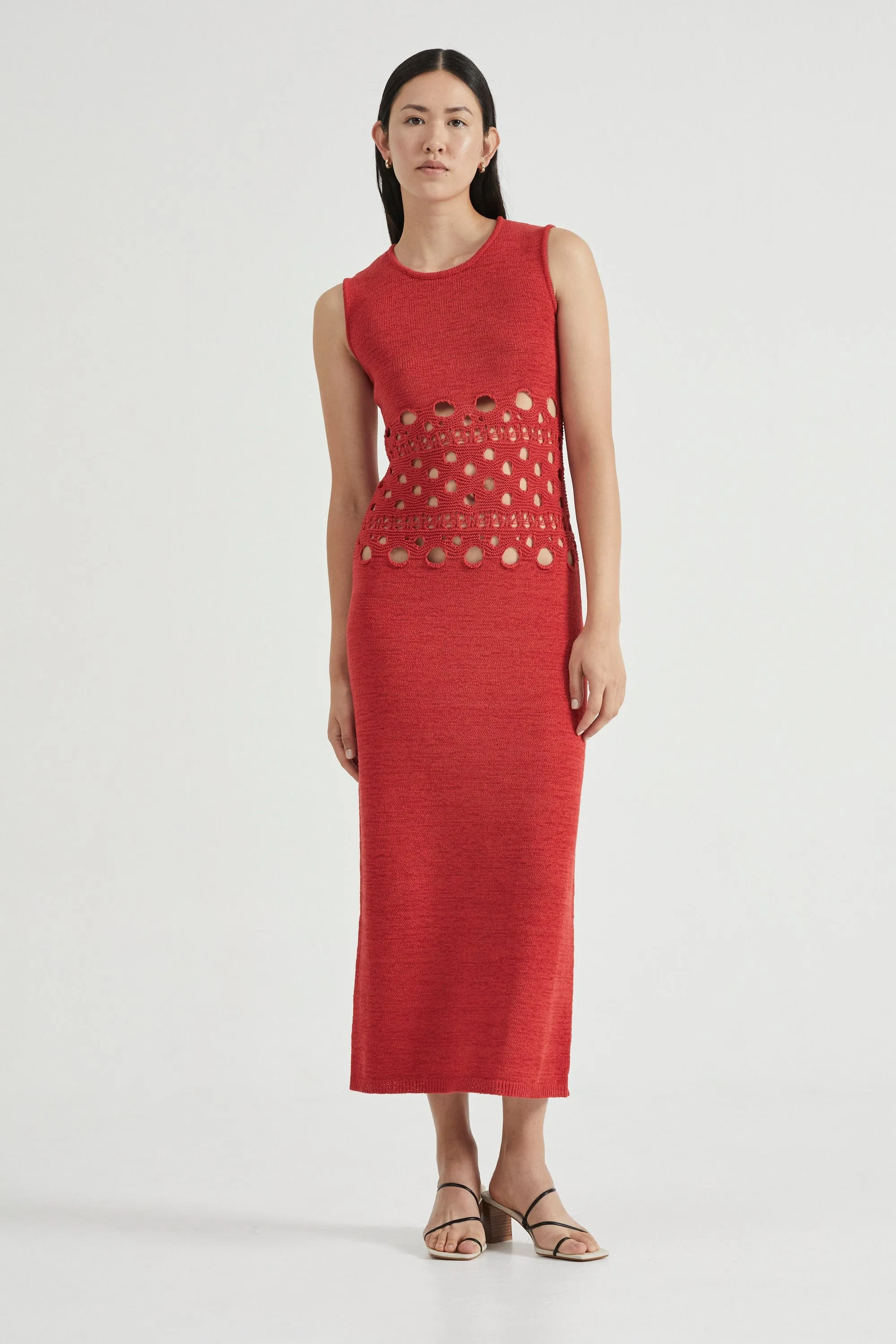 BREAK AWAY KNIT MAXI TANK DRESS | SCARLET sold by Third Form