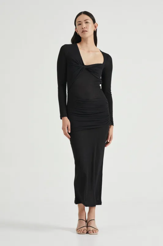 WIND THROUGH BACK OUT MAXI | BLACK sold by Third Form