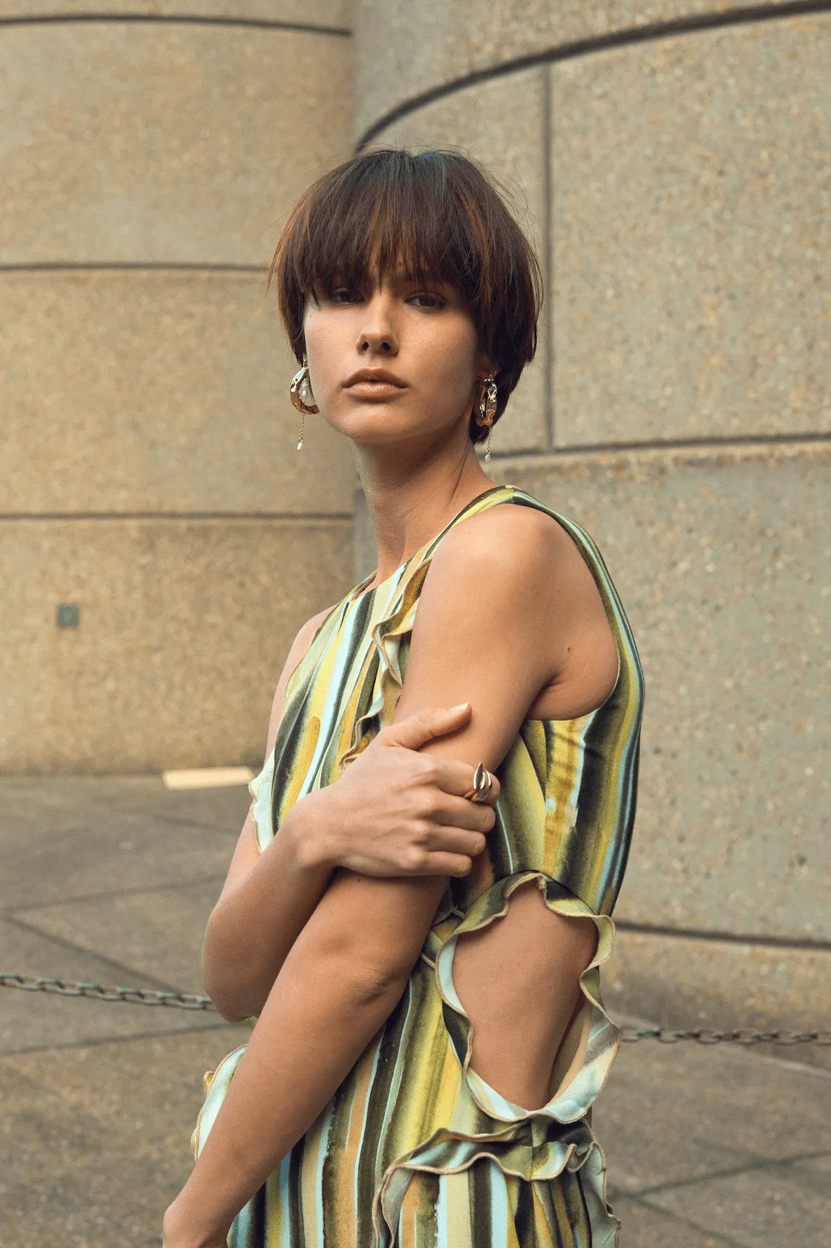 STROKE FRILL MAXI TANK DRESS | BRUSH STROKE sold by Third Form product image thumbnail 2