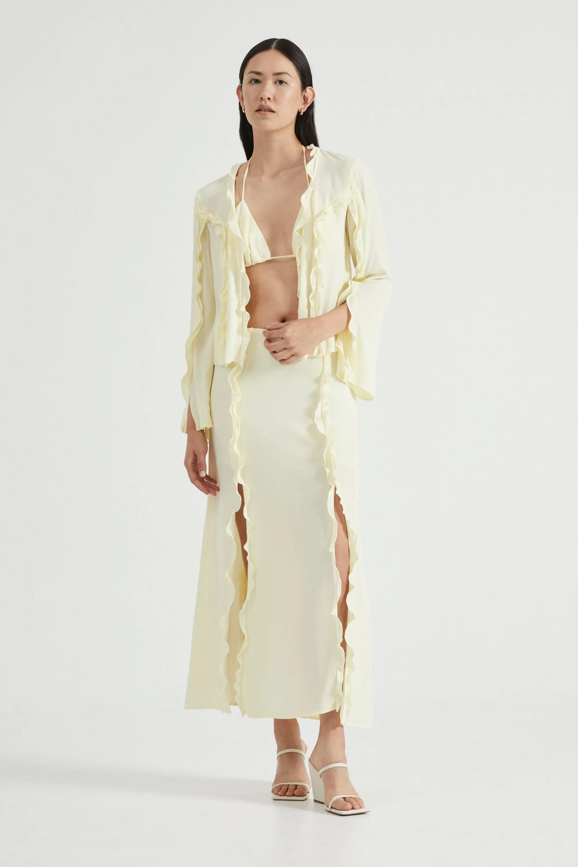 STROKE FRILL MAXI SKIRT | LIMONCELLO sold by Third Form product image thumbnail 3