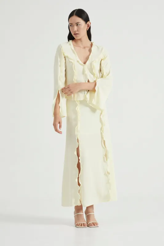 STROKE FRILL MAXI SKIRT | LIMONCELLO made by Third Form