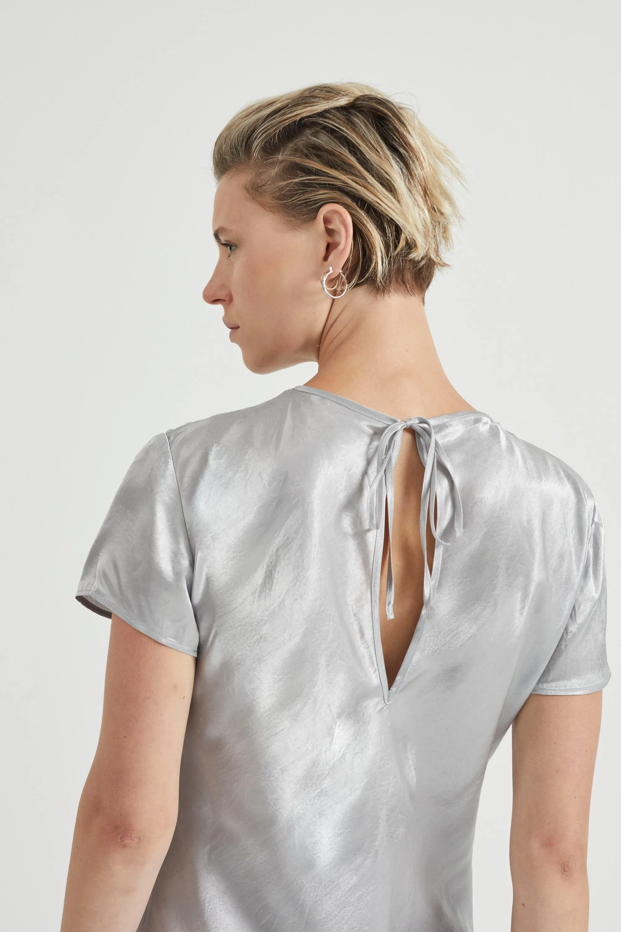 CRUSH BIAS TEE MAXI DRESS | SILVER sold by Third Form product image thumbnail 3