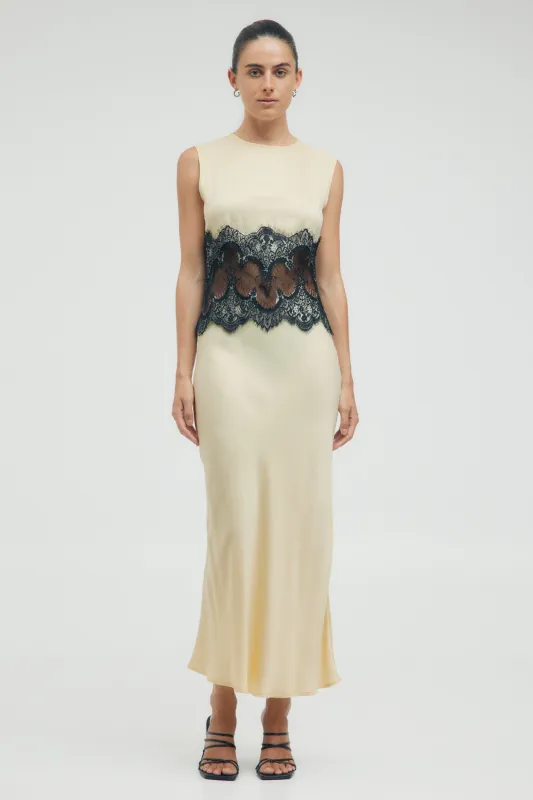 VISIONS LACE TRIM TANK DRESS | MARSHMALLOW made by Third Form