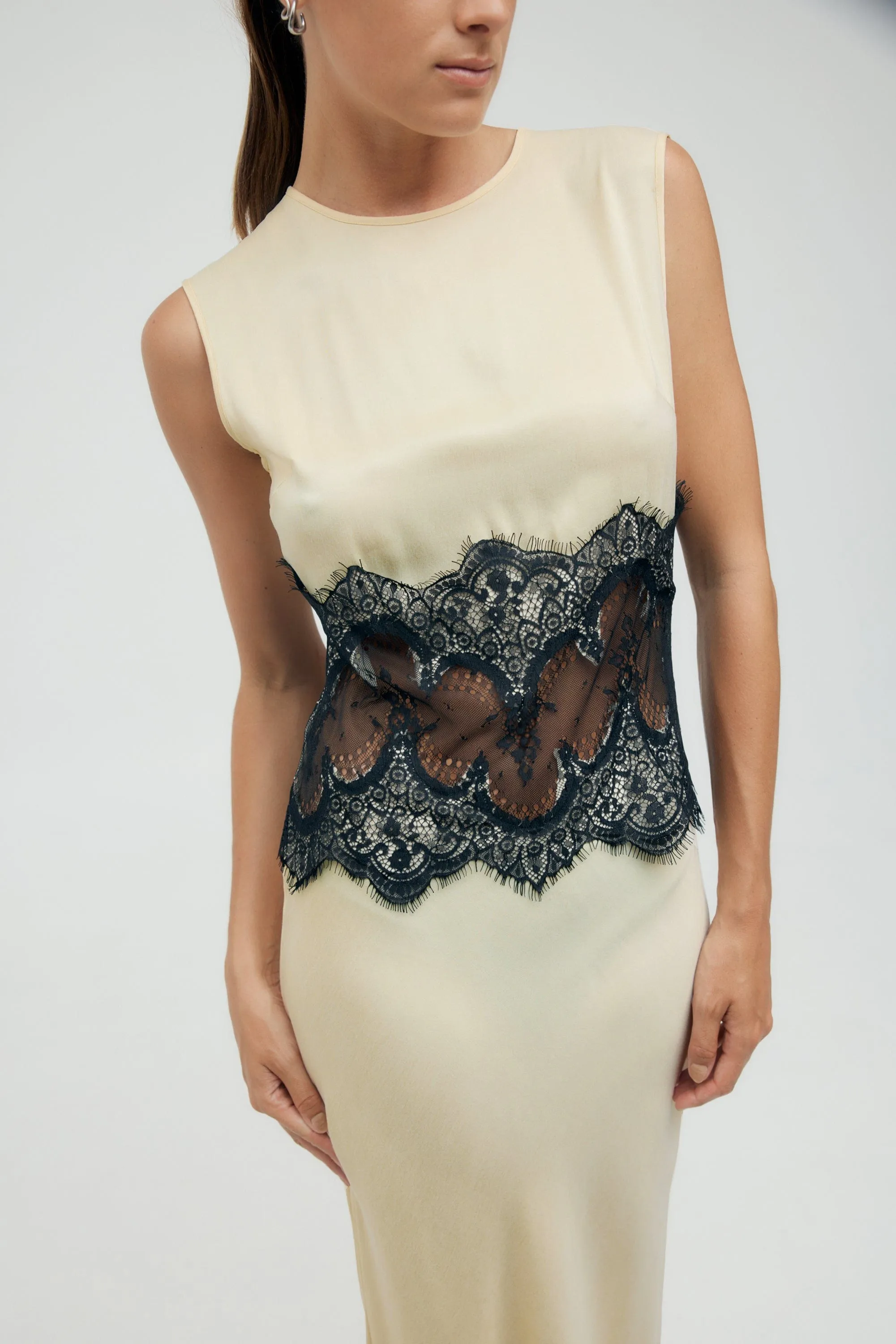 VISIONS LACE TRIM TANK DRESS | MARSHMALLOW sold by Third Form product image thumbnail 5