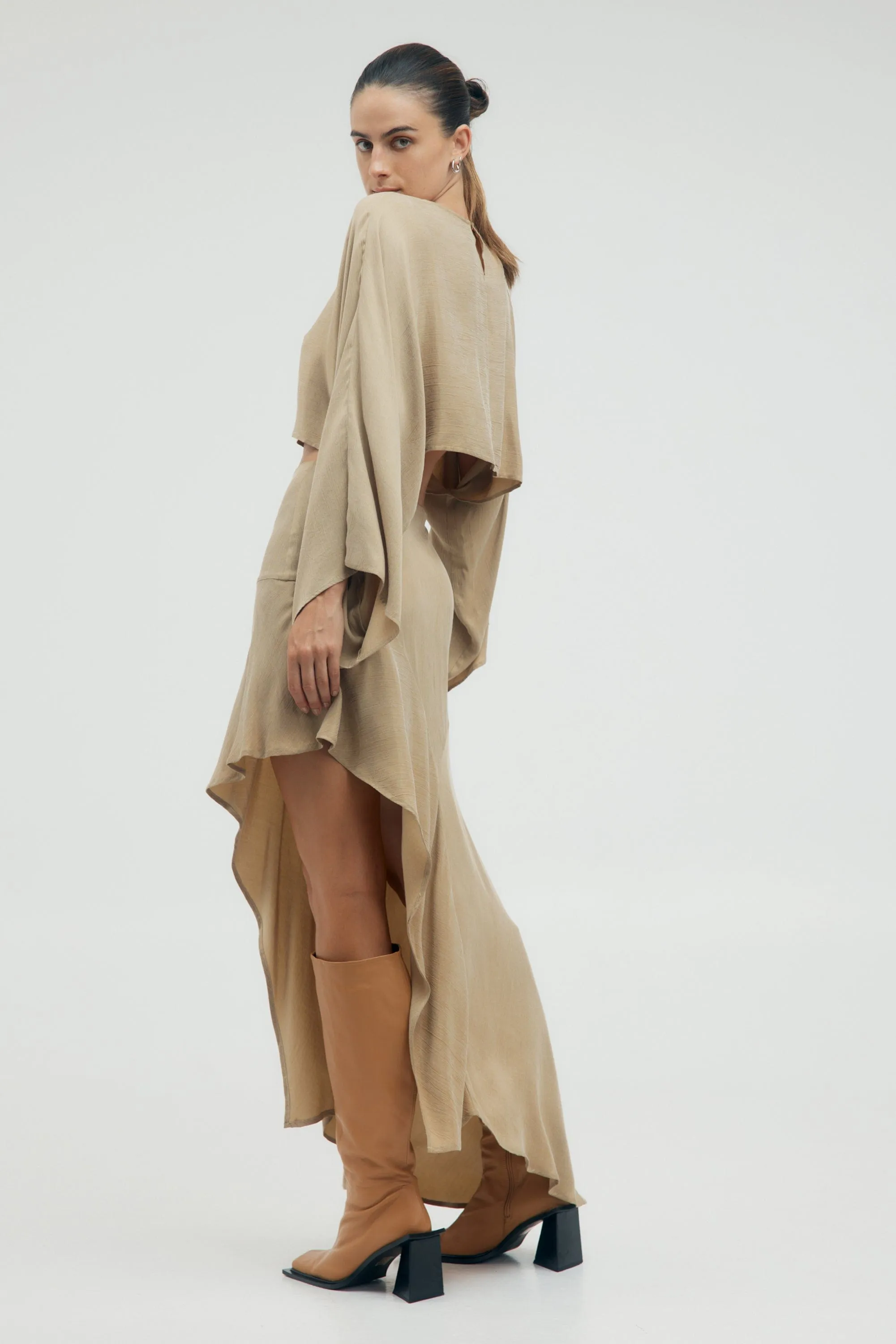 PRESSED PETALS FREE FLOW SKIRT | ALMOND sold by Third Form product image thumbnail 5