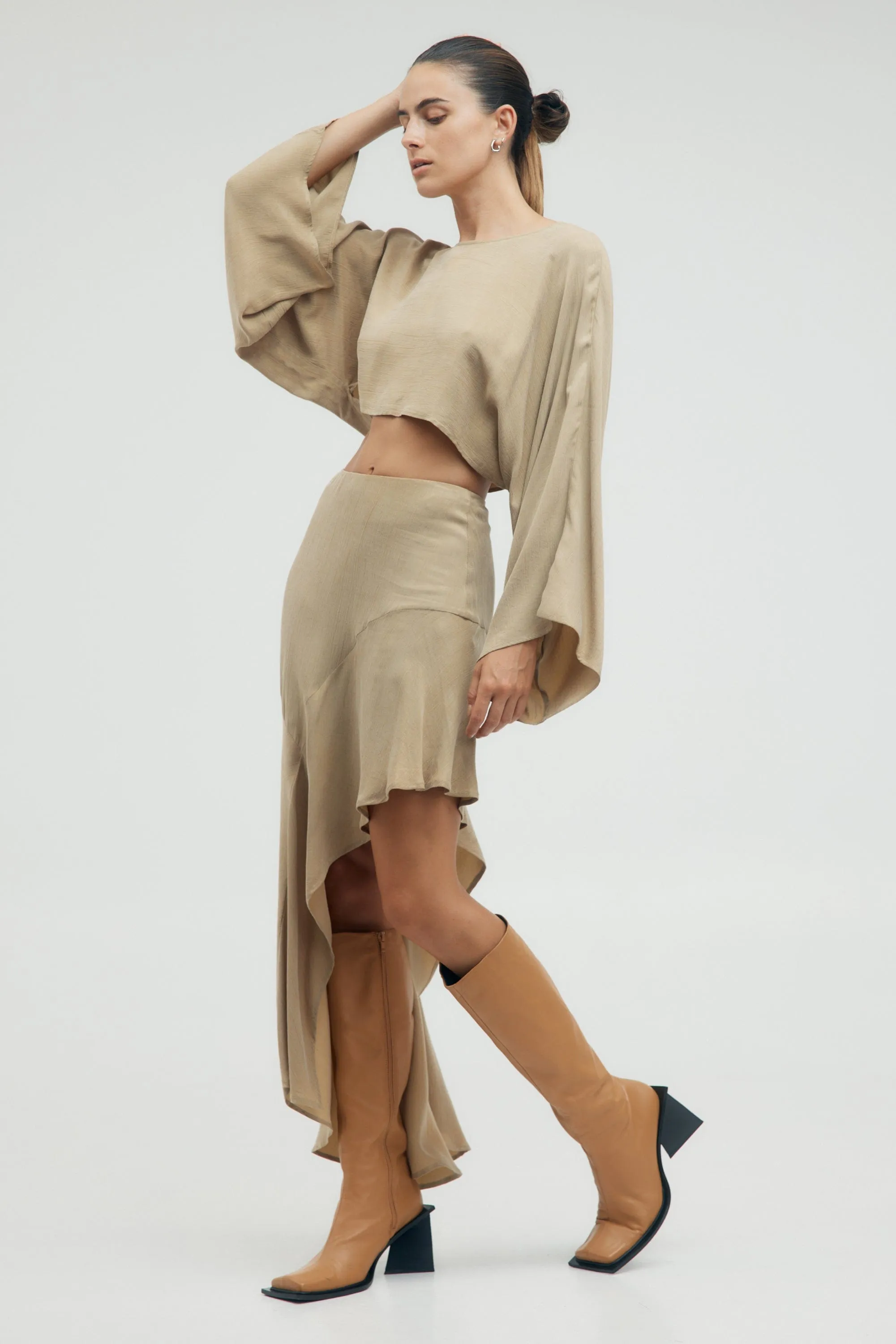 PRESSED PETALS FREE FLOW SKIRT | ALMOND sold by Third Form product image thumbnail 3