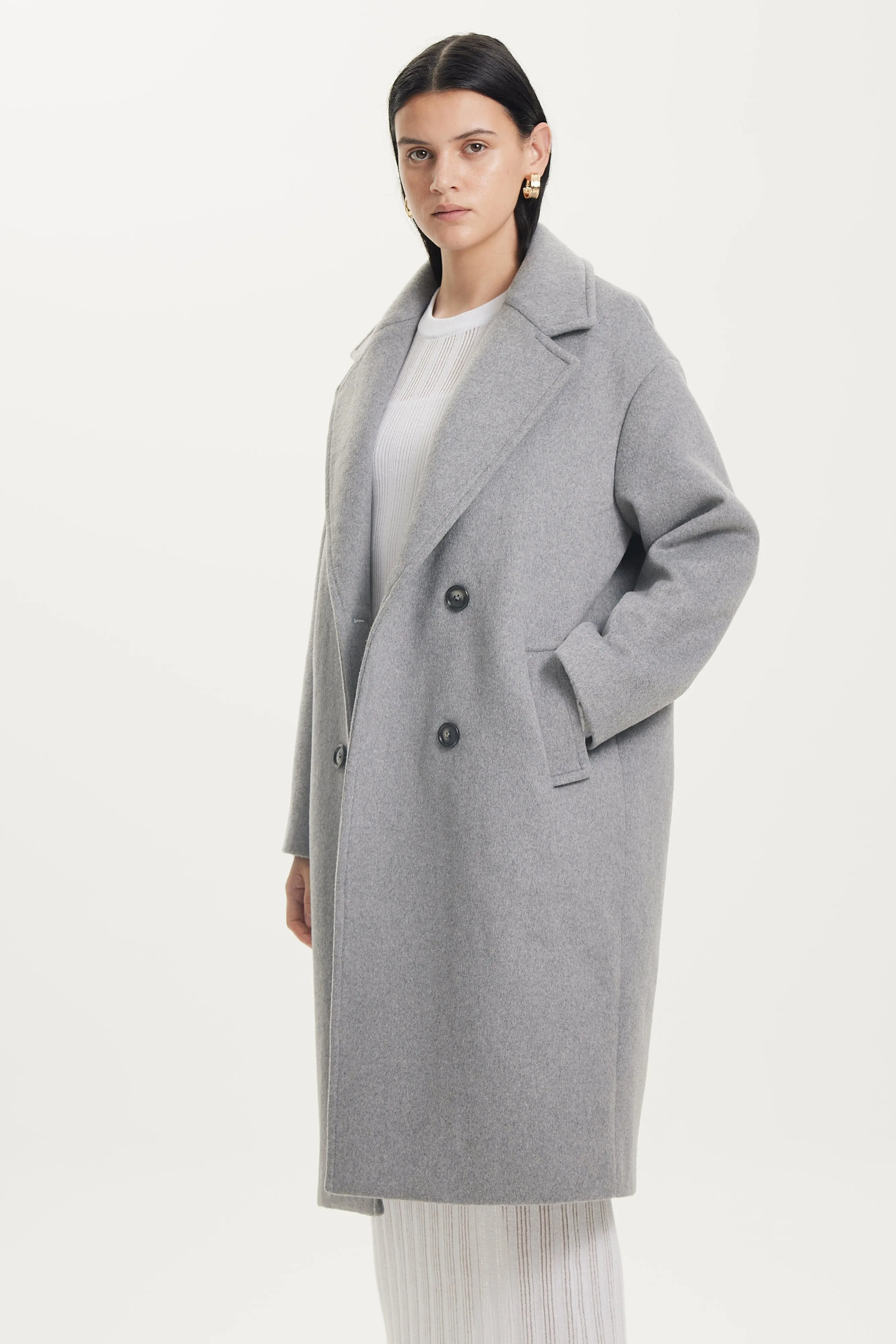 DOUBLE BREASTED COAT | GREY MARLE sold by Third Form product image thumbnail 3