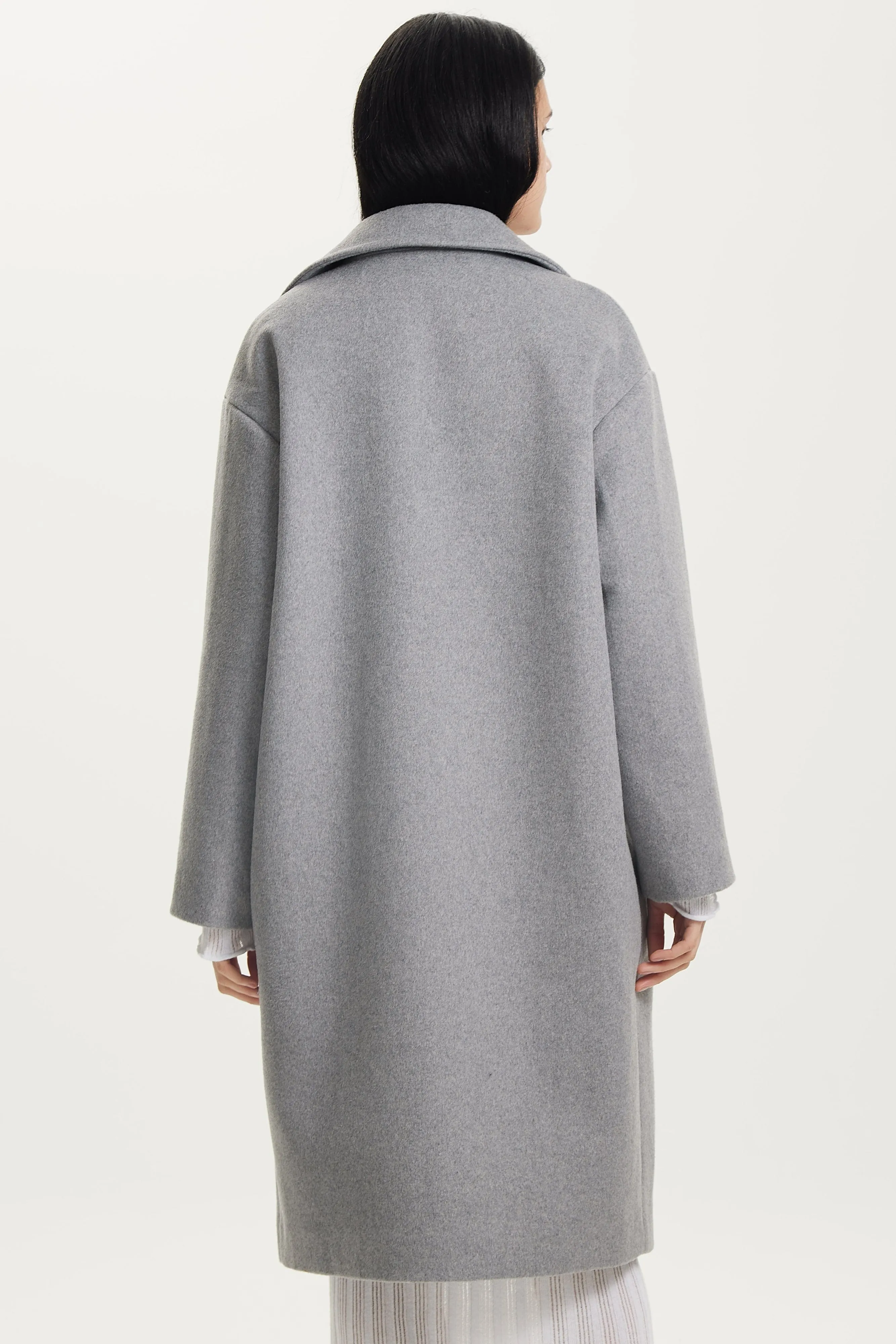DOUBLE BREASTED COAT | GREY MARLE sold by Third Form product image thumbnail 4