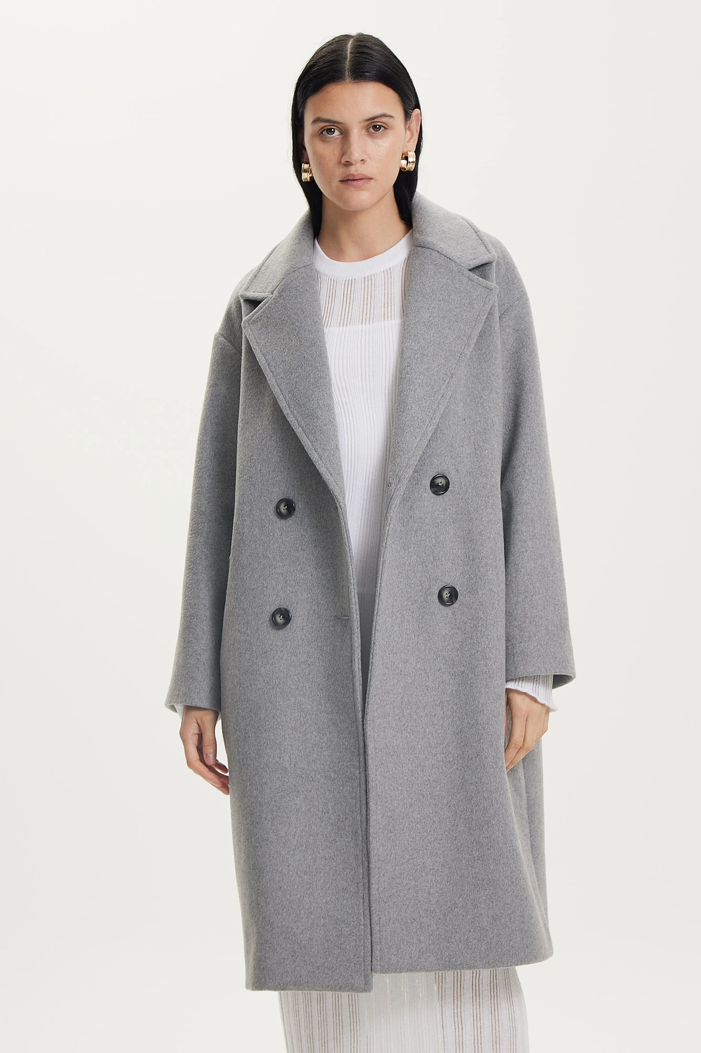 DOUBLE BREASTED COAT | GREY MARLE sold by Third Form product image thumbnail 2