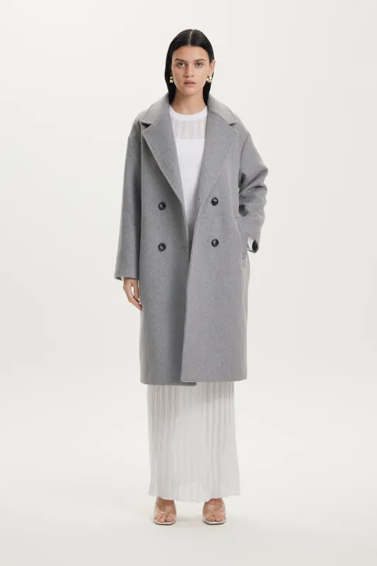 DOUBLE BREASTED COAT | GREY MARLE sold by Third Form