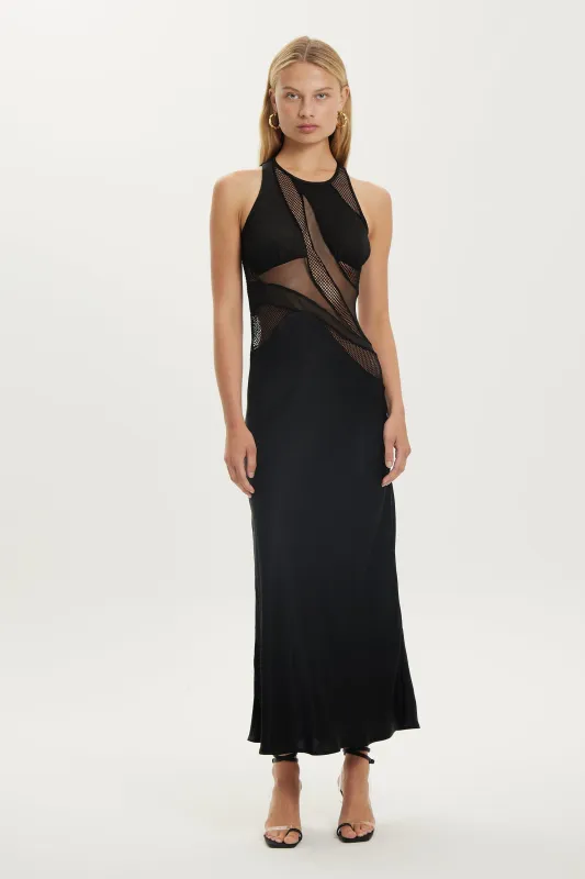 CRYSTAL CLEAR MAXI TANK DRESS | BLACK made by Third Form