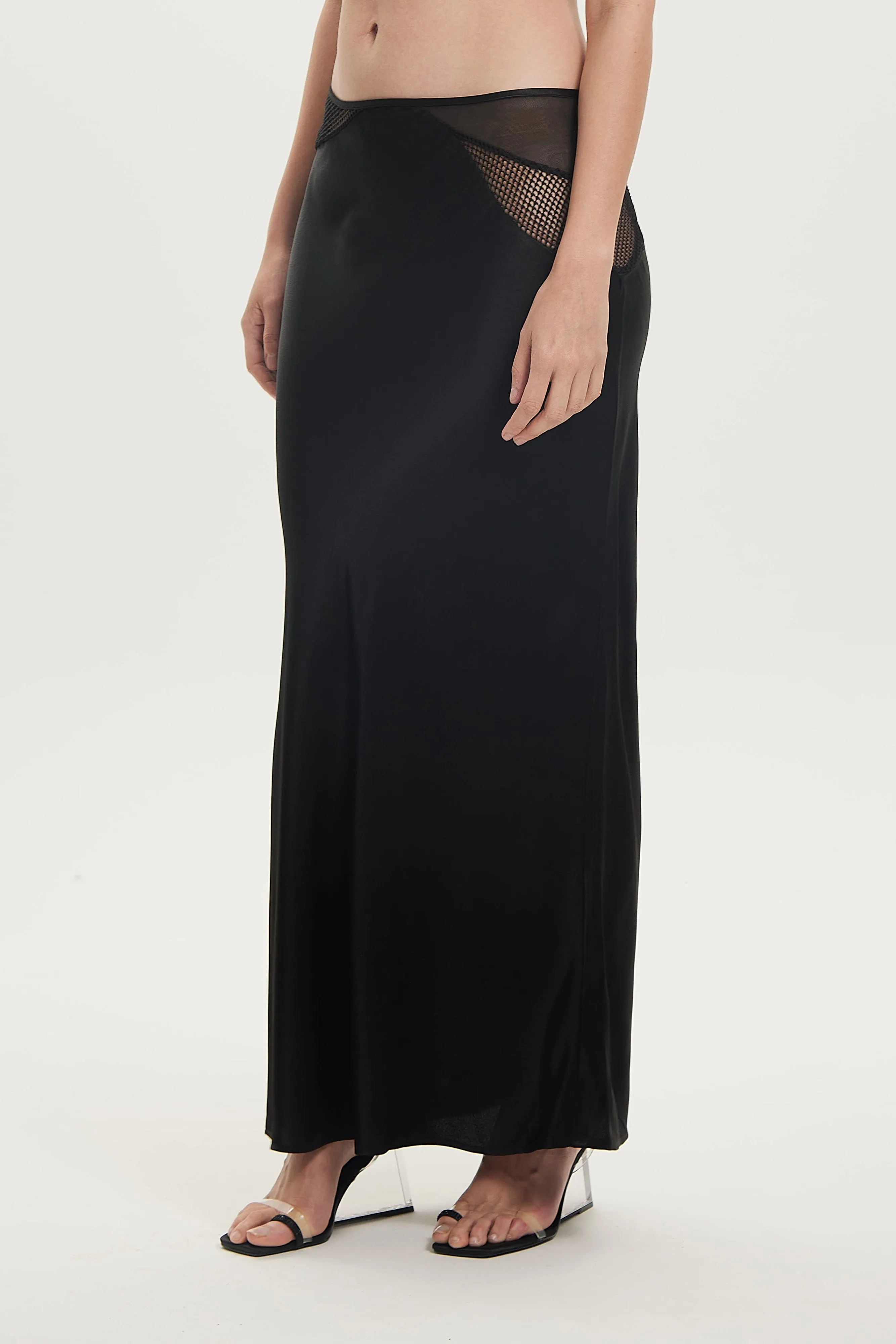 CRYSTAL CLEAR MAXI SKIRT | BLACK sold by Third Form product image thumbnail 4