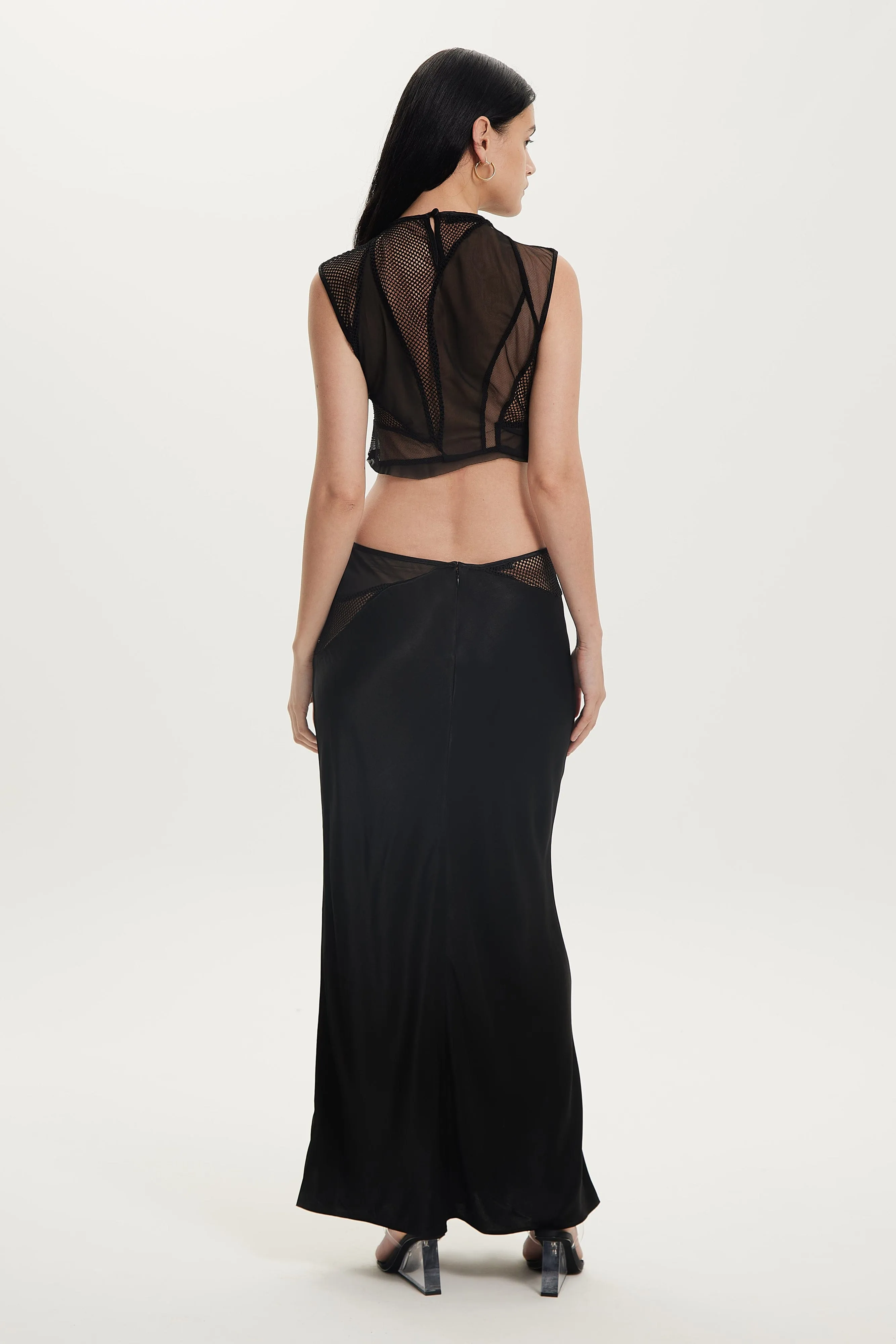 CRYSTAL CLEAR MAXI SKIRT | BLACK sold by Third Form product image thumbnail 5