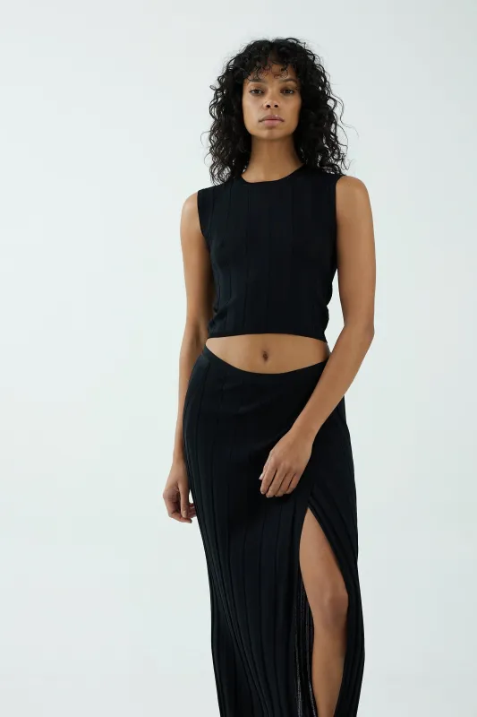 LIAISON KNIT TANK | BLACK sold by Third Form