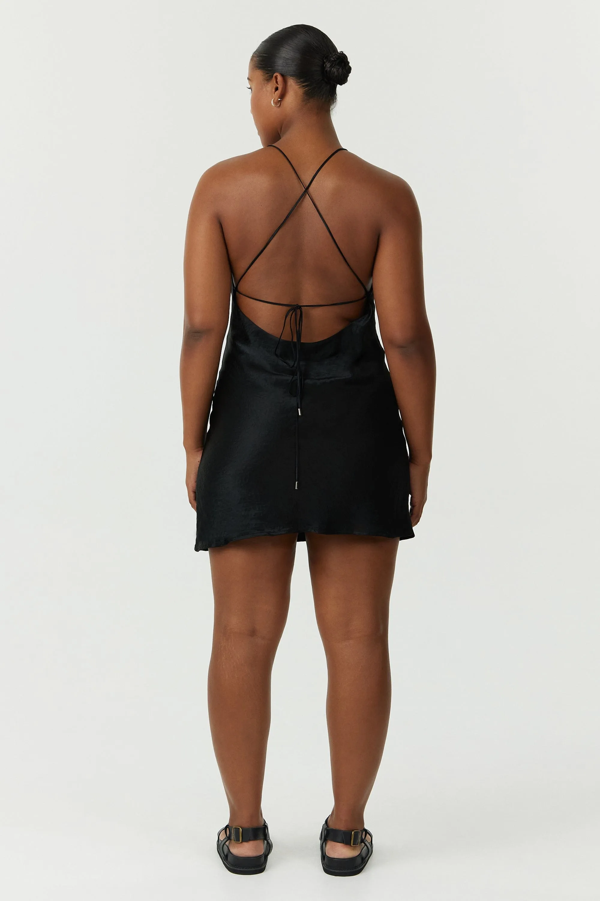 CRUSH BIAS COWL MINI SLIP | BLACK sold by Third Form product image thumbnail 4