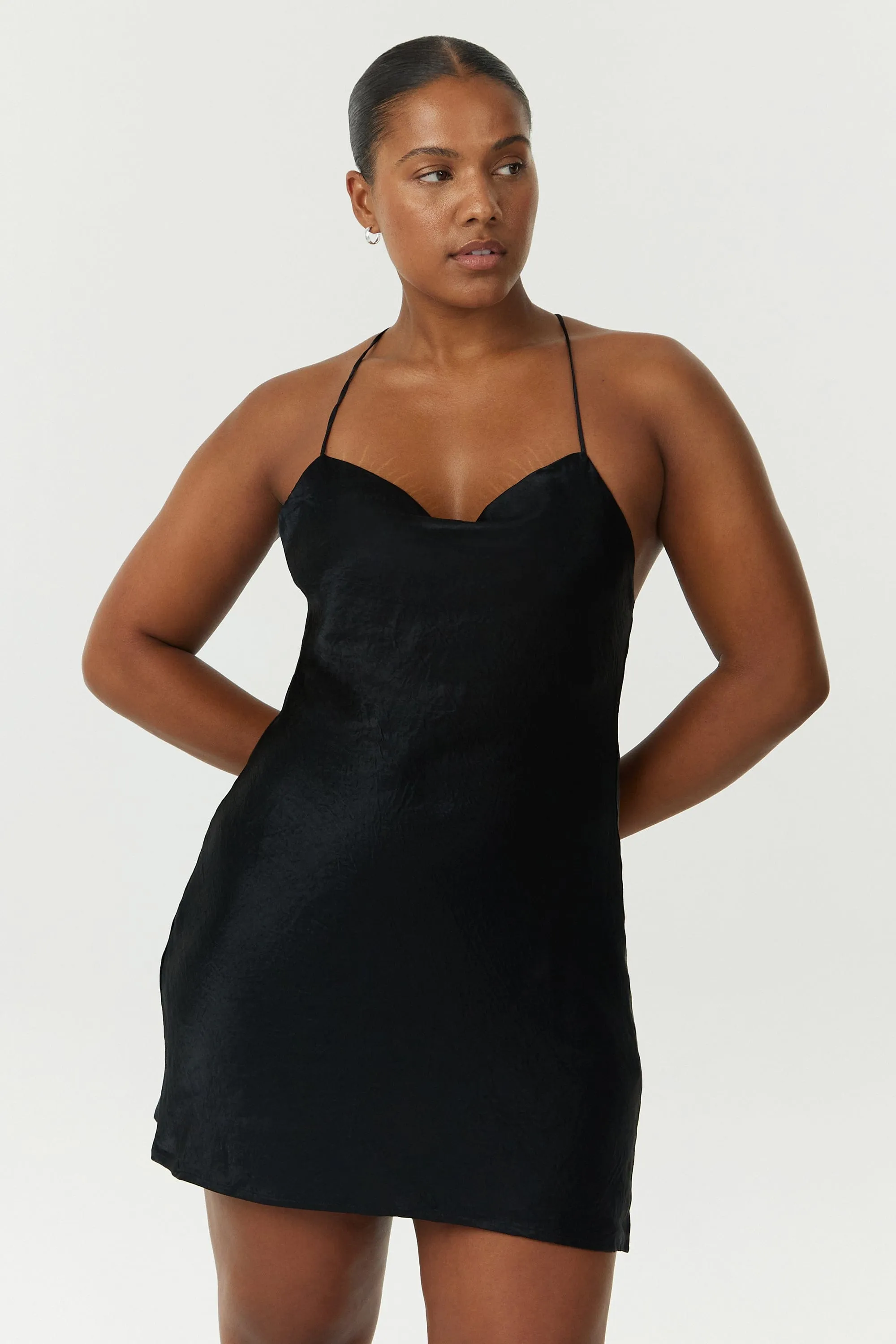 CRUSH BIAS COWL MINI SLIP | BLACK sold by Third Form product image thumbnail 3