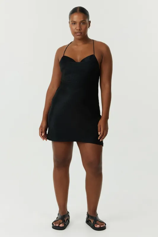 CRUSH BIAS COWL MINI SLIP | BLACK sold by Third Form