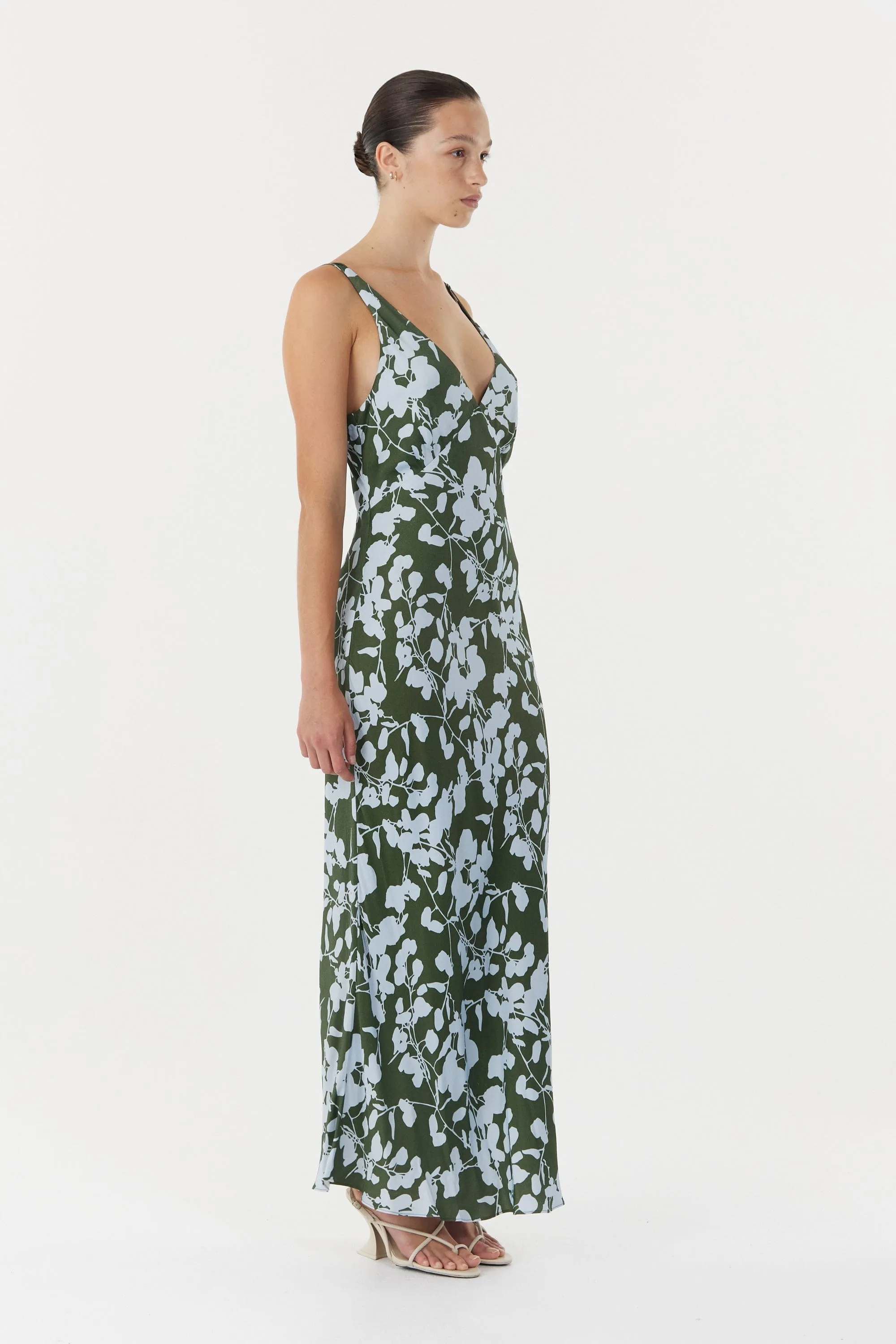 MODERN MUSE BIAS MIDI DRESS | OLIVE SHADOW sold by Third Form product image thumbnail 3