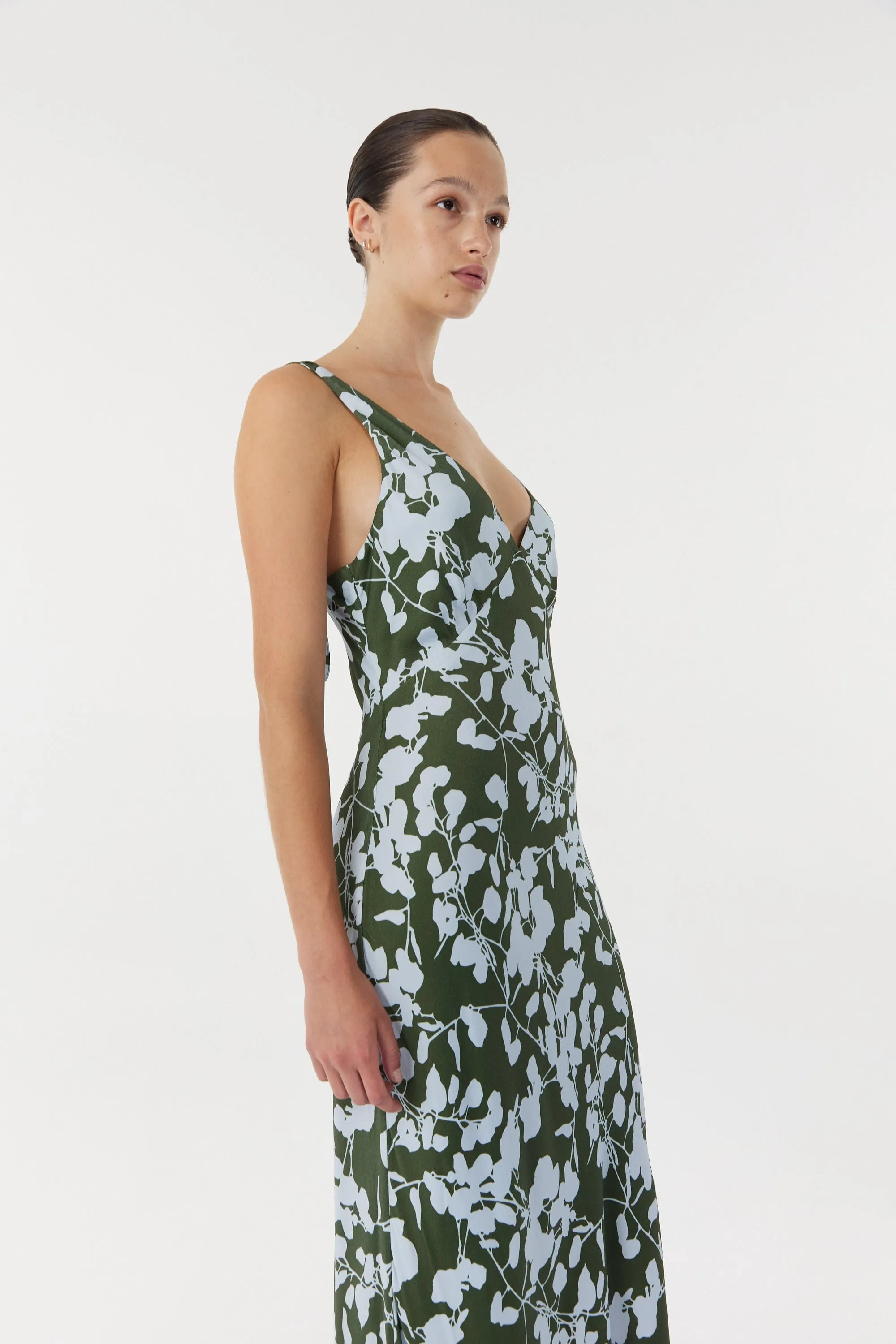 MODERN MUSE BIAS MIDI DRESS | OLIVE SHADOW sold by Third Form product image thumbnail 2