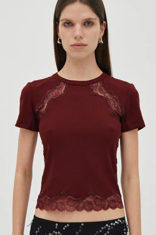 ECHO TEE | CRIMSON made by Third Form