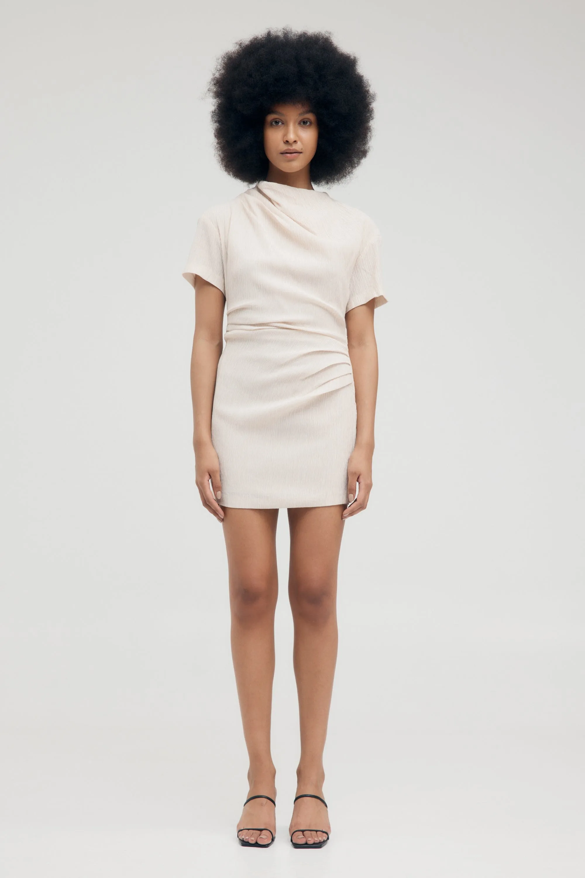 ELECTRIC TUCKED TEE DRESS | BONE sold by Third Form