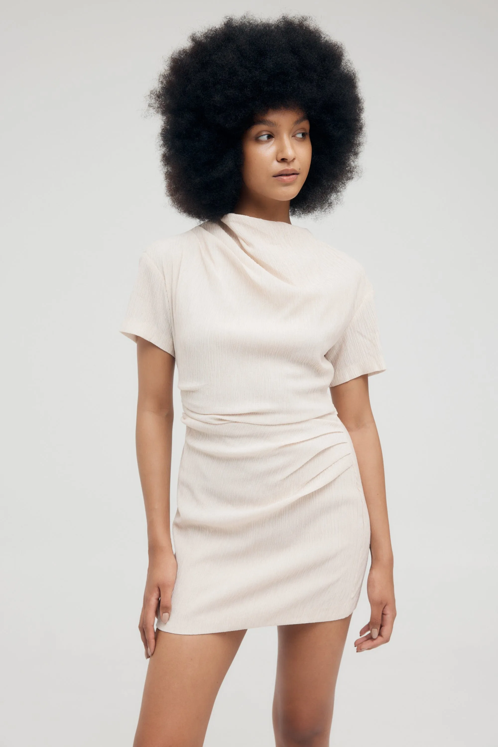 ELECTRIC TUCKED TEE DRESS | BONE sold by Third Form product image thumbnail 4