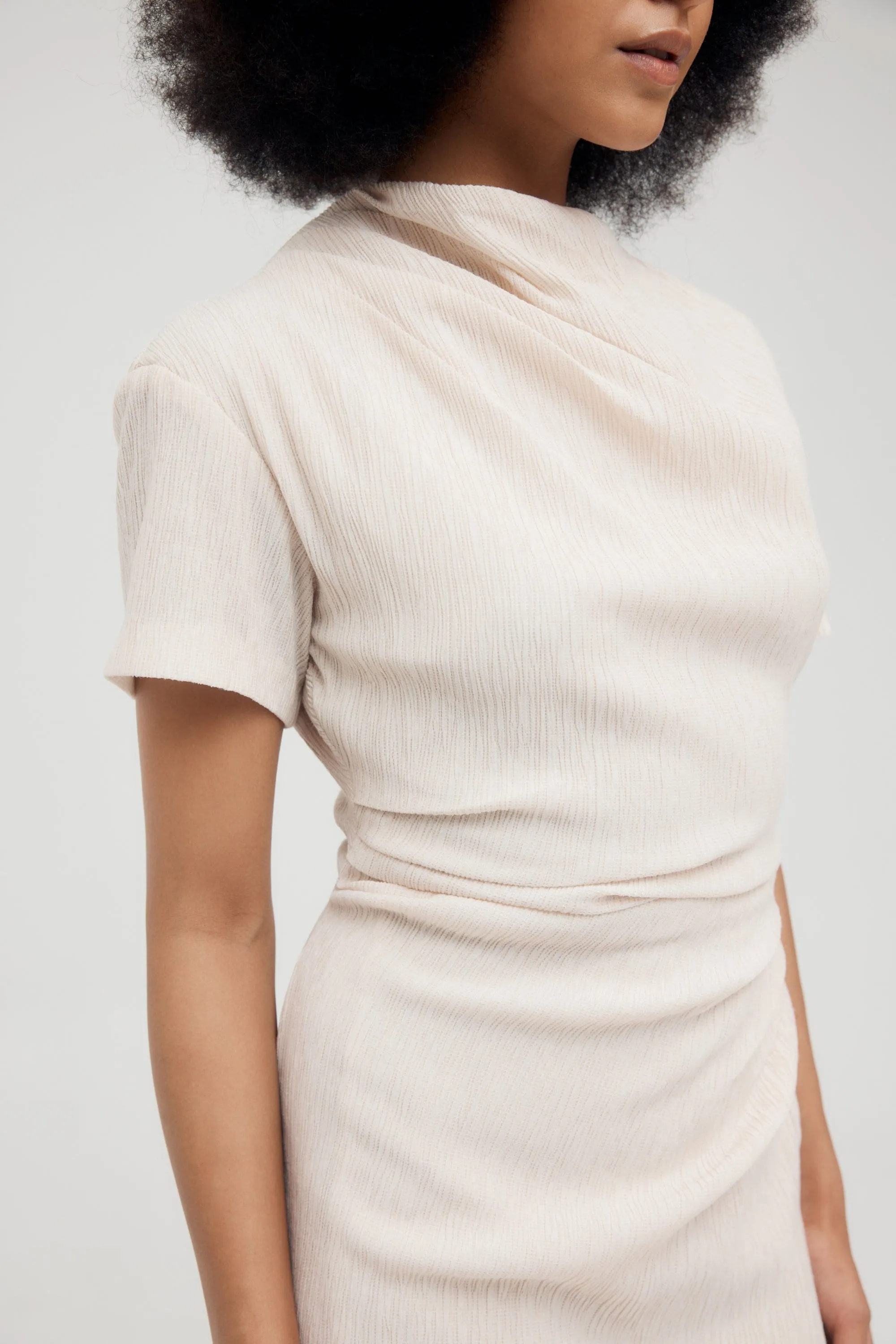 ELECTRIC TUCKED TEE DRESS | BONE sold by Third Form product image thumbnail 5