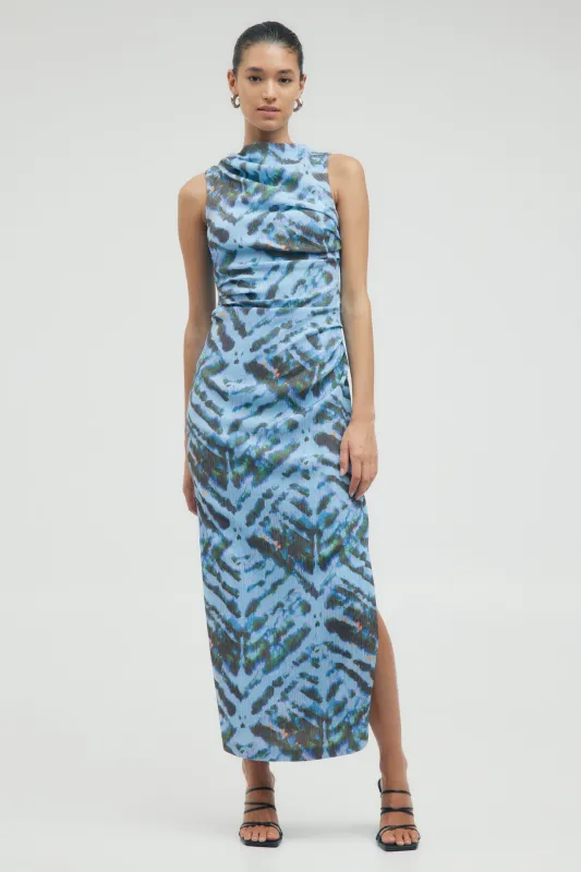 ELECTRIC TUCKED MAXI TANK DRESS | TIE DYE made by Third Form