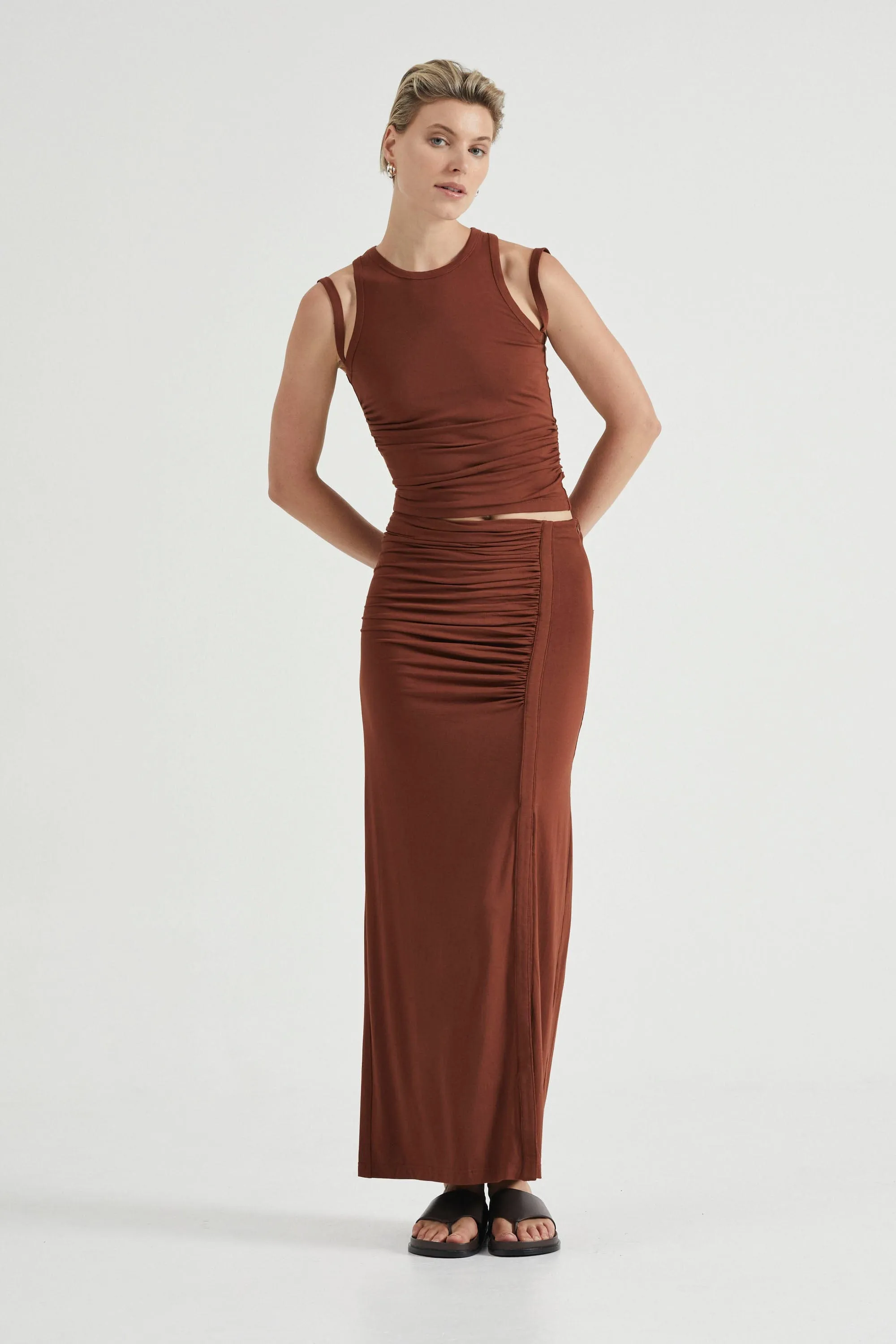 PUSH PULL MAXI SKIRT | CINNAMON sold by Third Form product image thumbnail 2