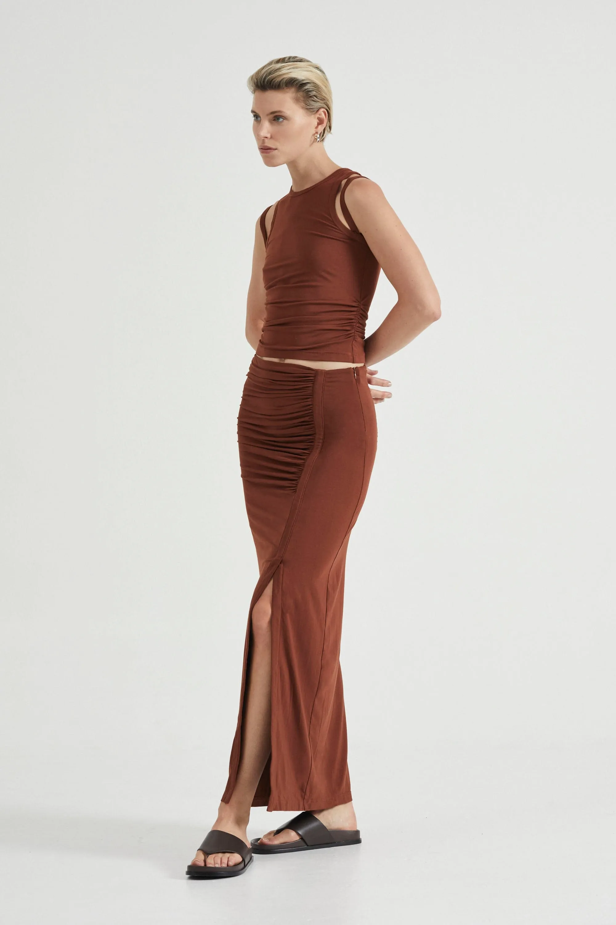 PUSH PULL MAXI SKIRT | CINNAMON sold by Third Form product image thumbnail 3